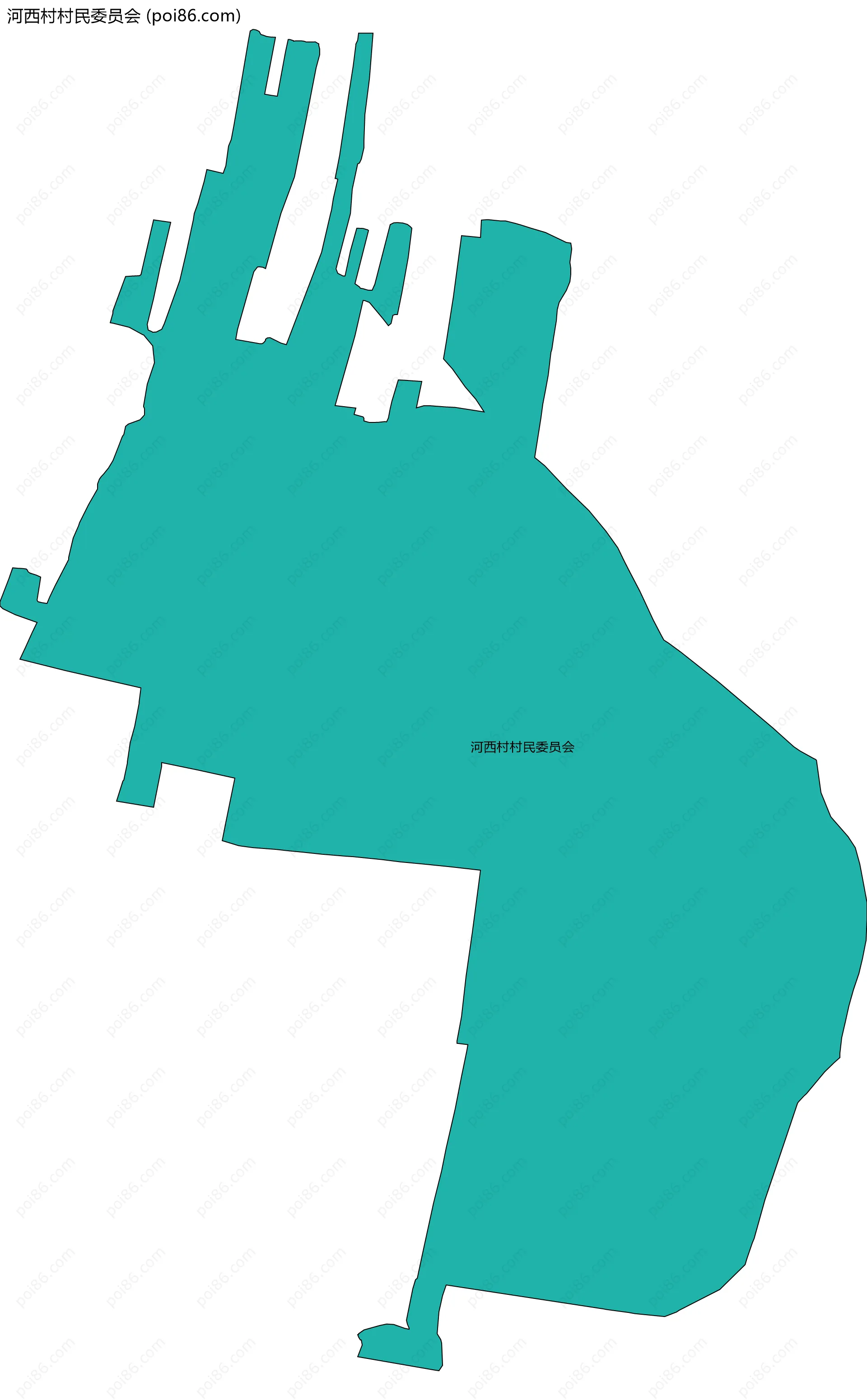 河西村村民委员会边界地图