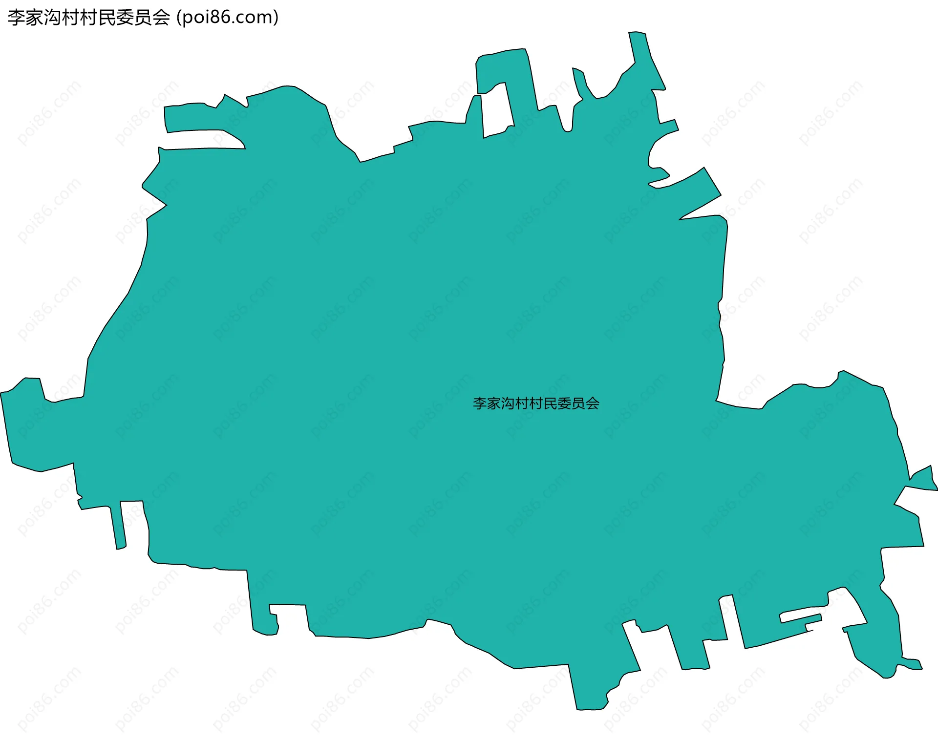 李家沟村村民委员会边界地图