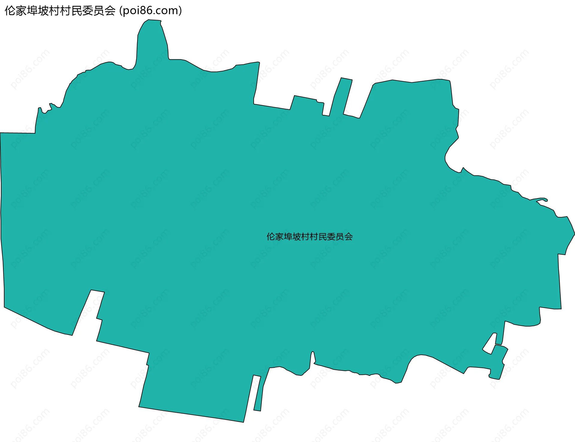 伦家埠坡村村民委员会边界地图