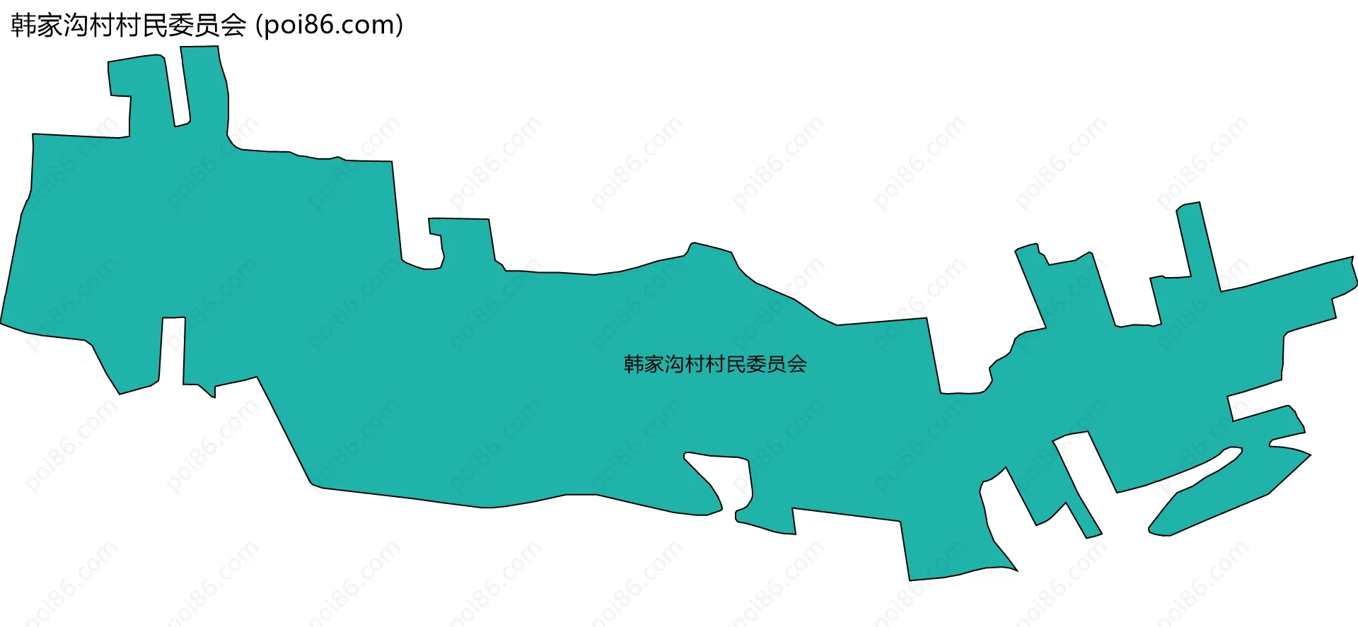 韩家沟村村民委员会边界地图