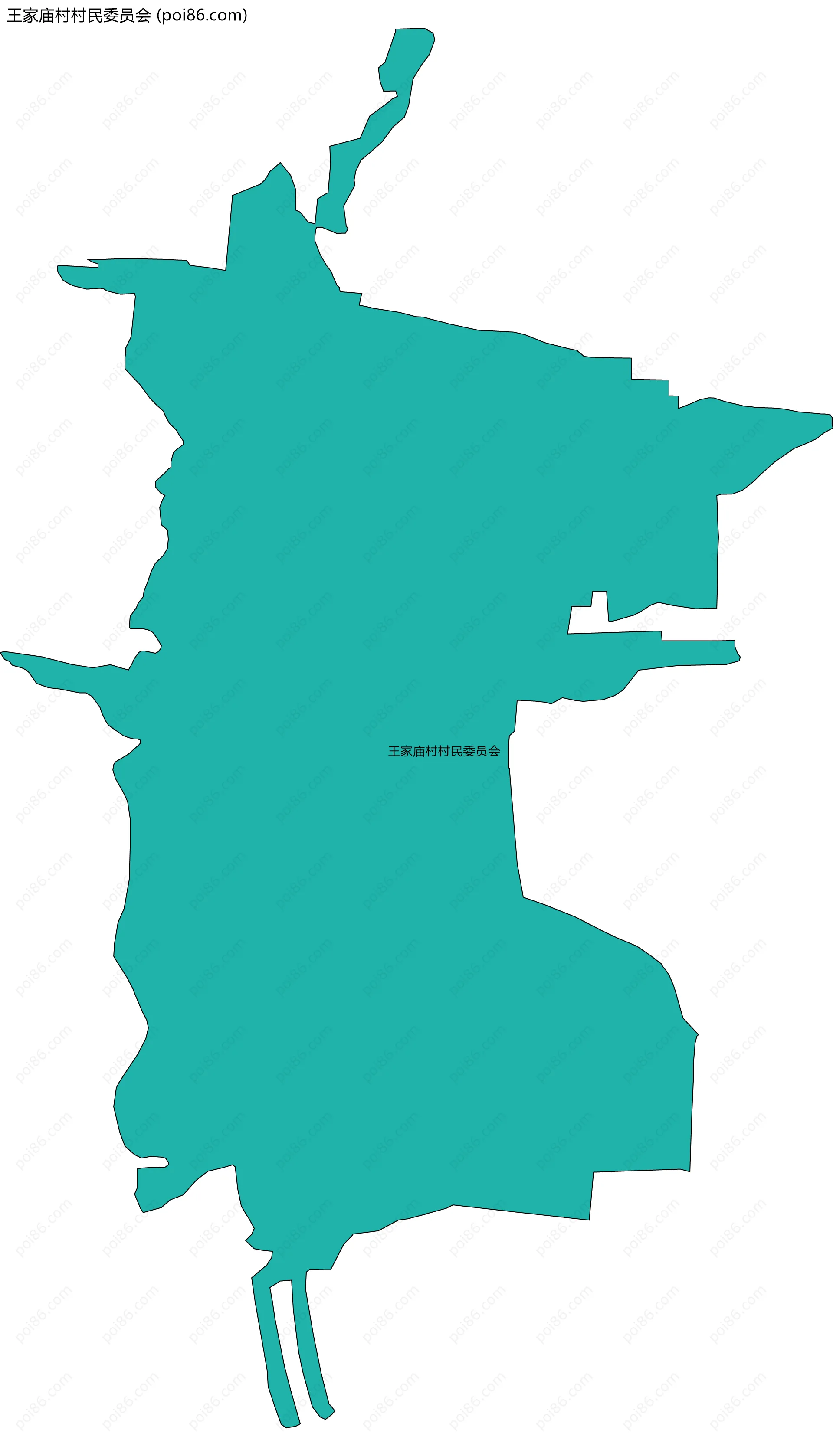 王家庙村村民委员会边界地图