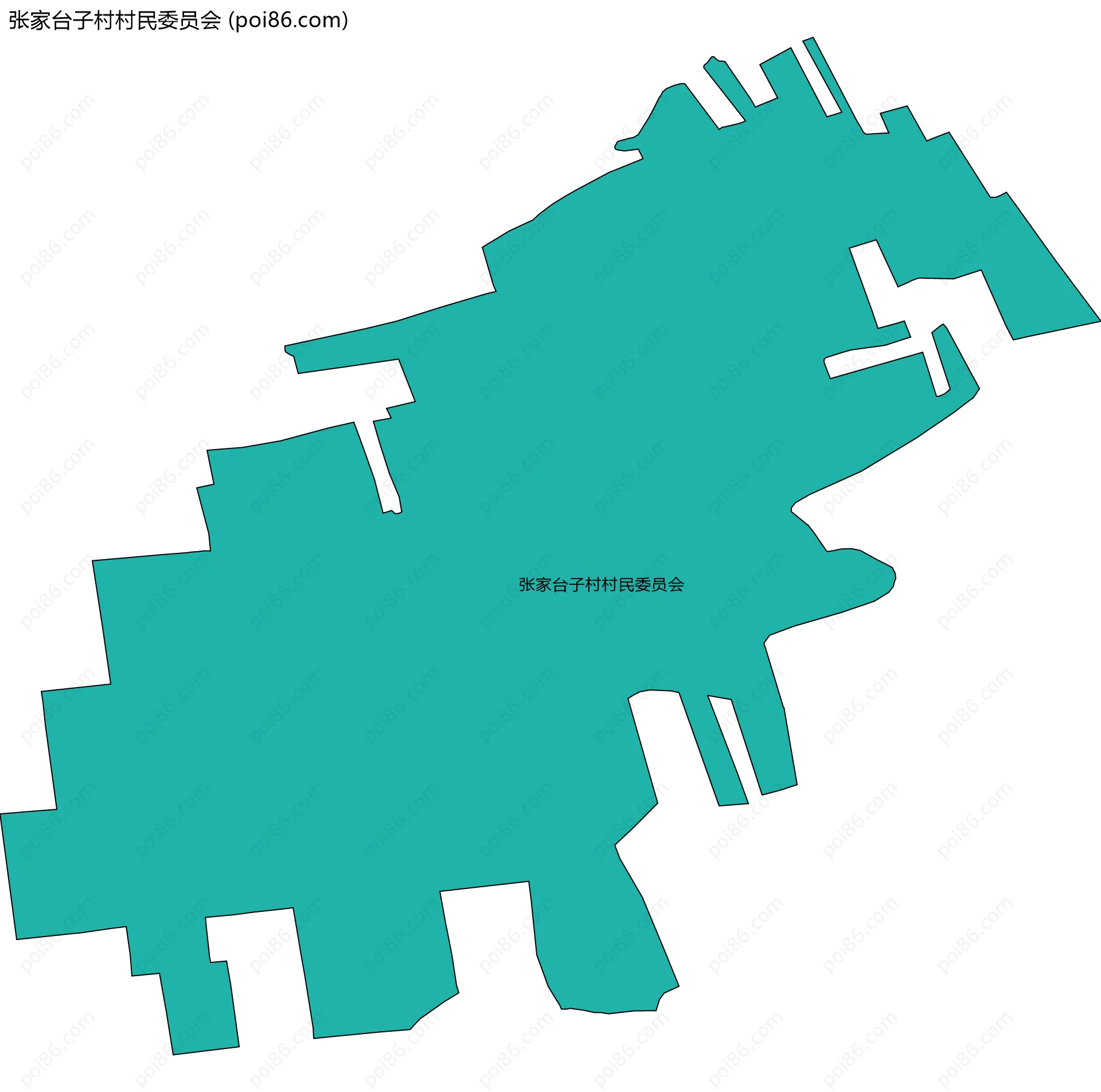 张家台子村村民委员会边界地图