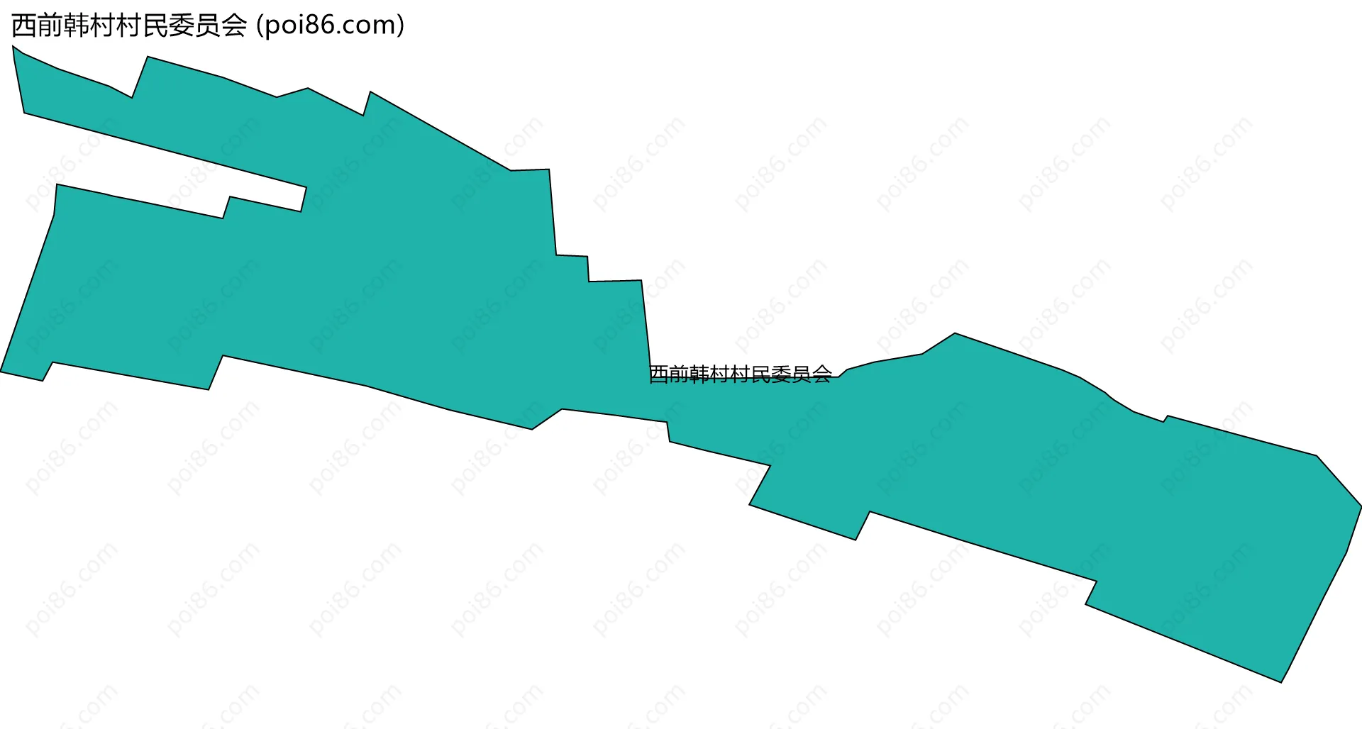 西前韩村村民委员会边界地图