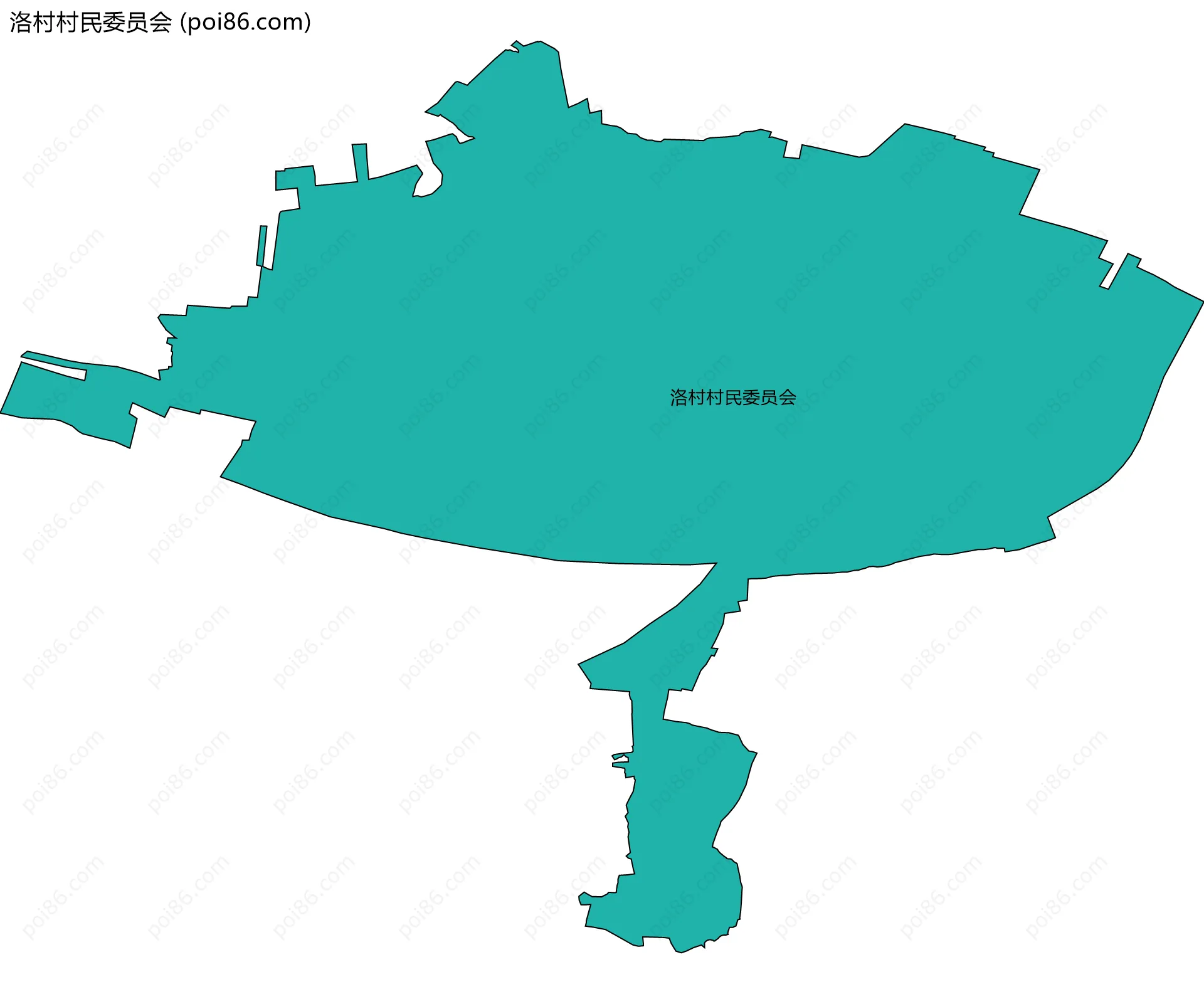 洛村村民委员会边界地图