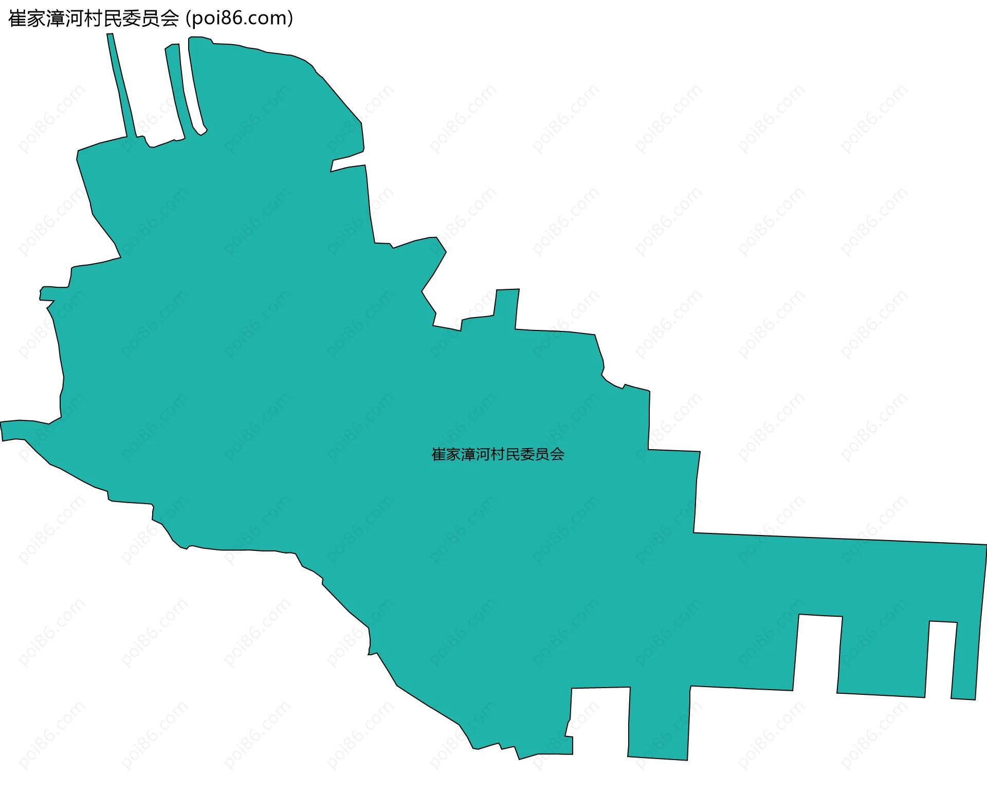 崔家漳河村民委员会边界地图