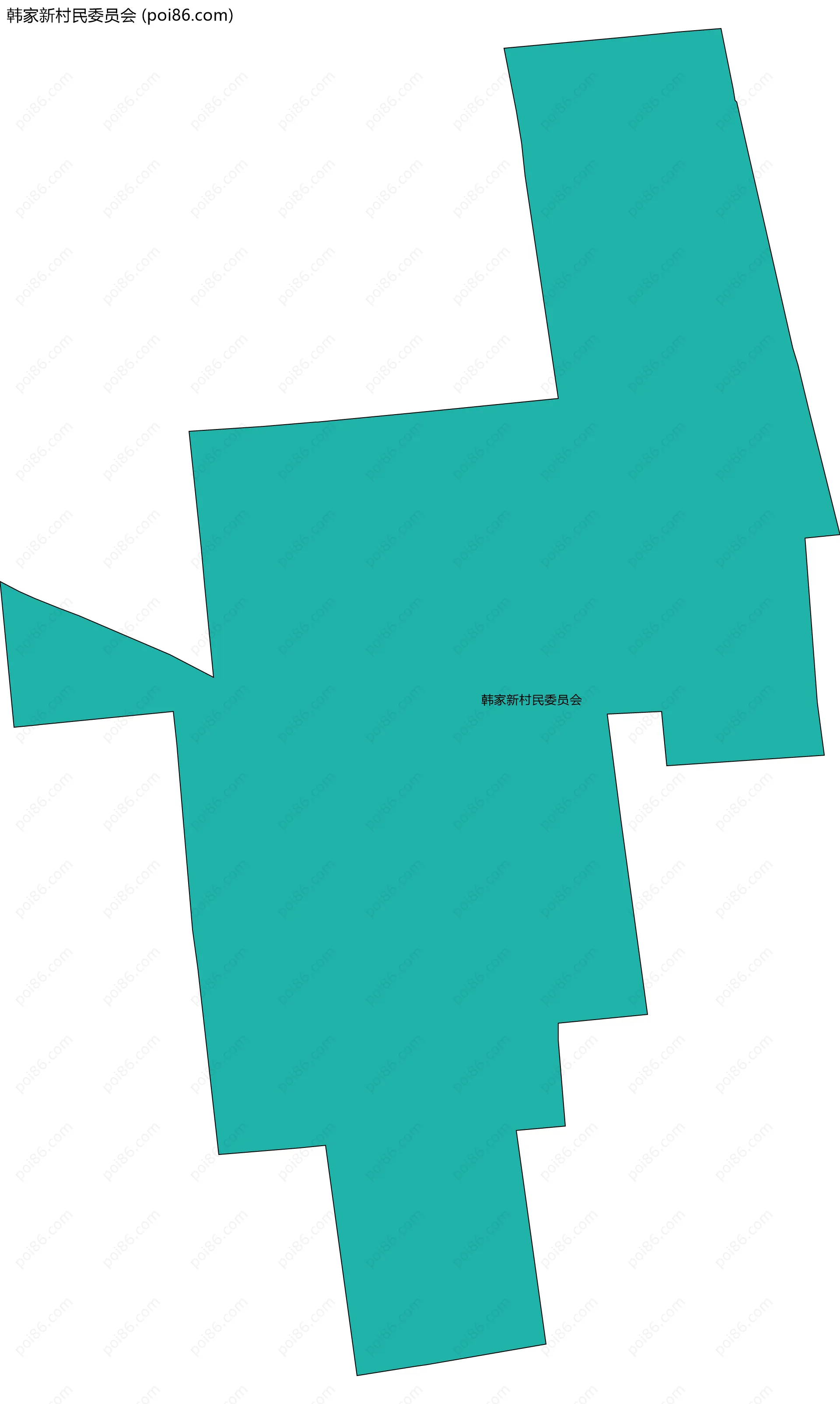 韩家新村民委员会边界地图