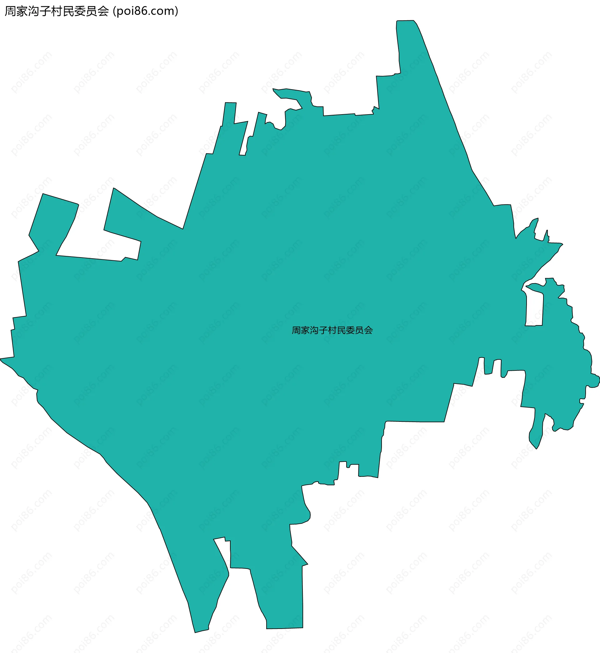 周家沟子村民委员会边界地图