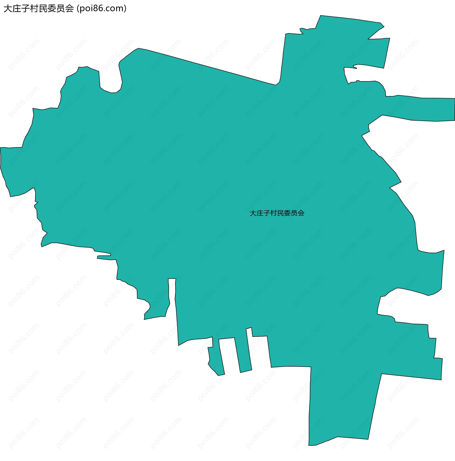 大庄子村民委员会边界地图