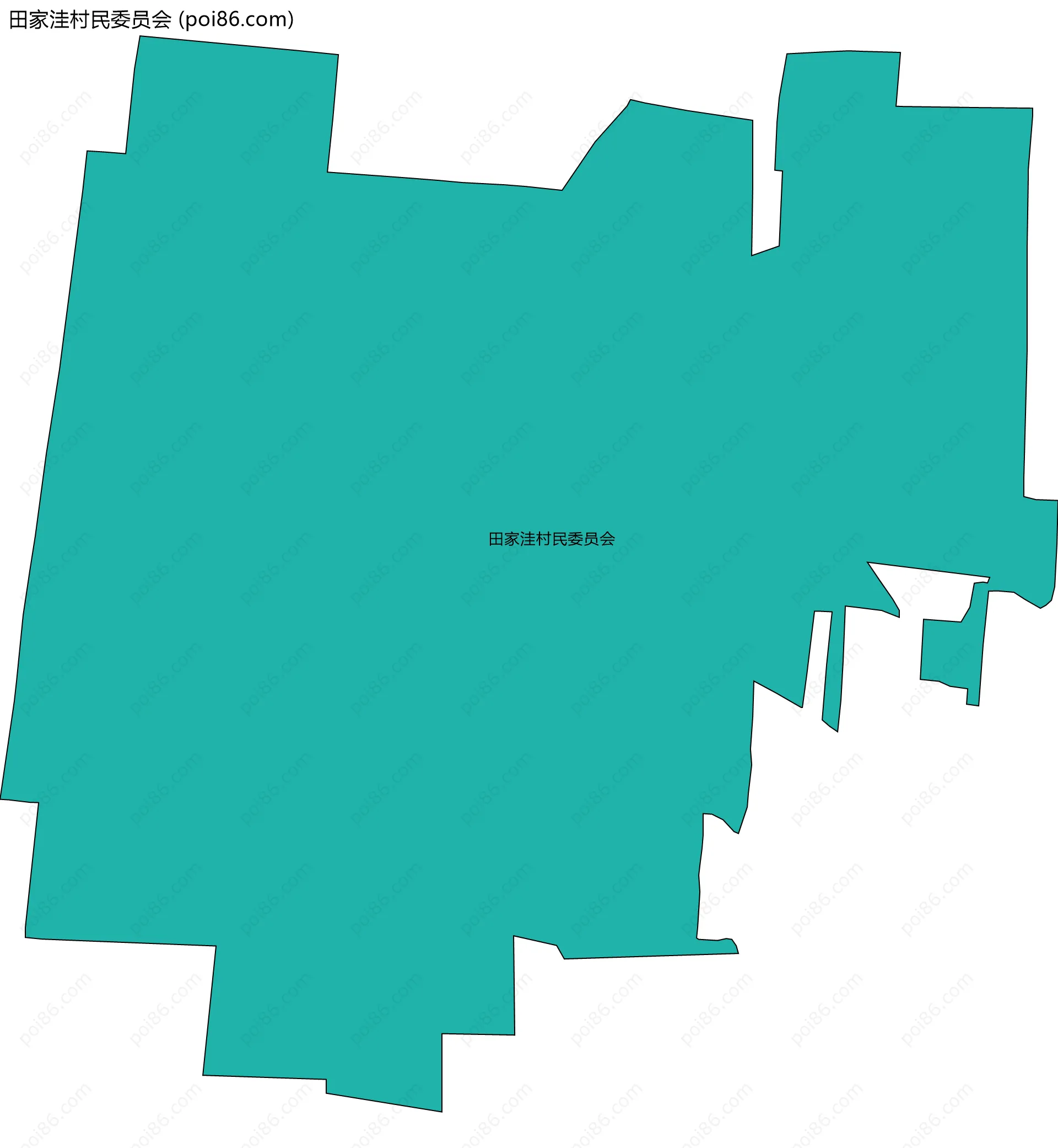 田家洼村民委员会边界地图