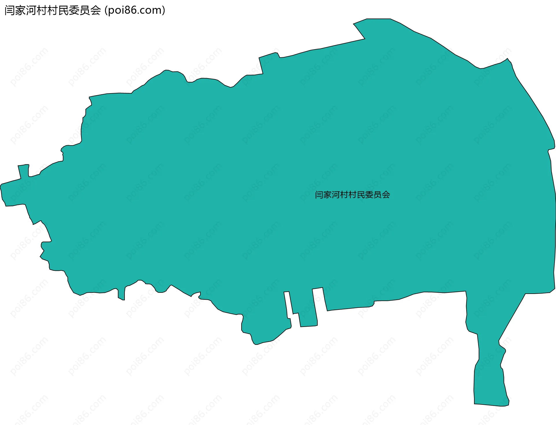 闫家河村村民委员会边界地图