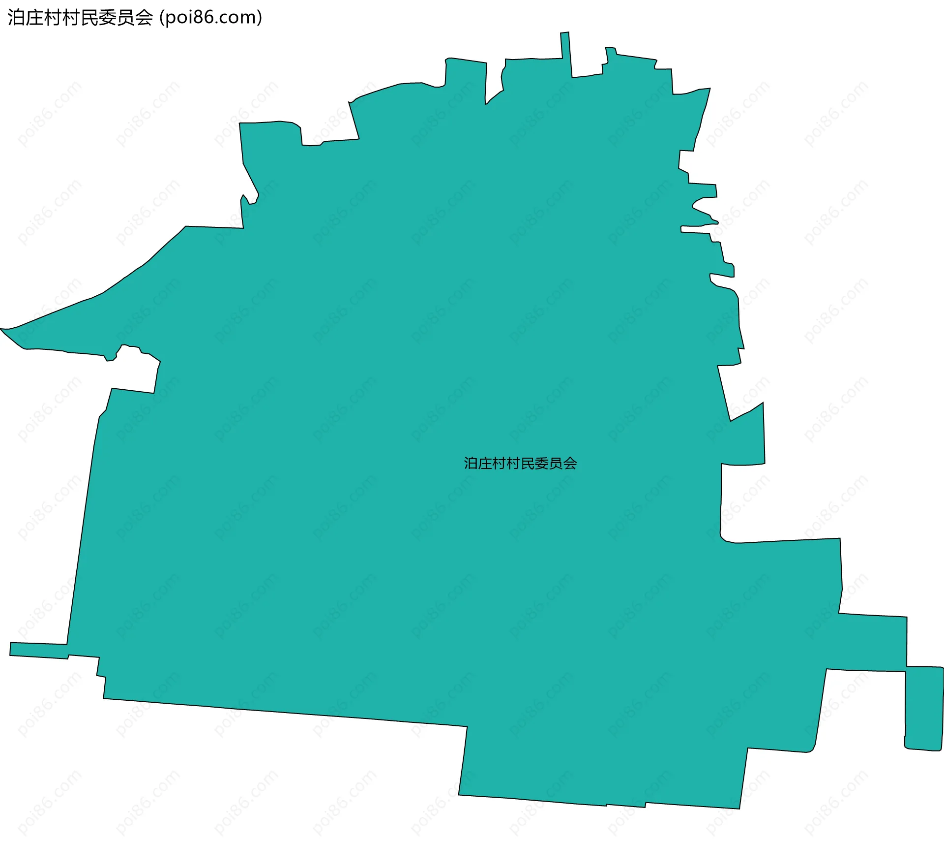 泊庄村村民委员会边界地图