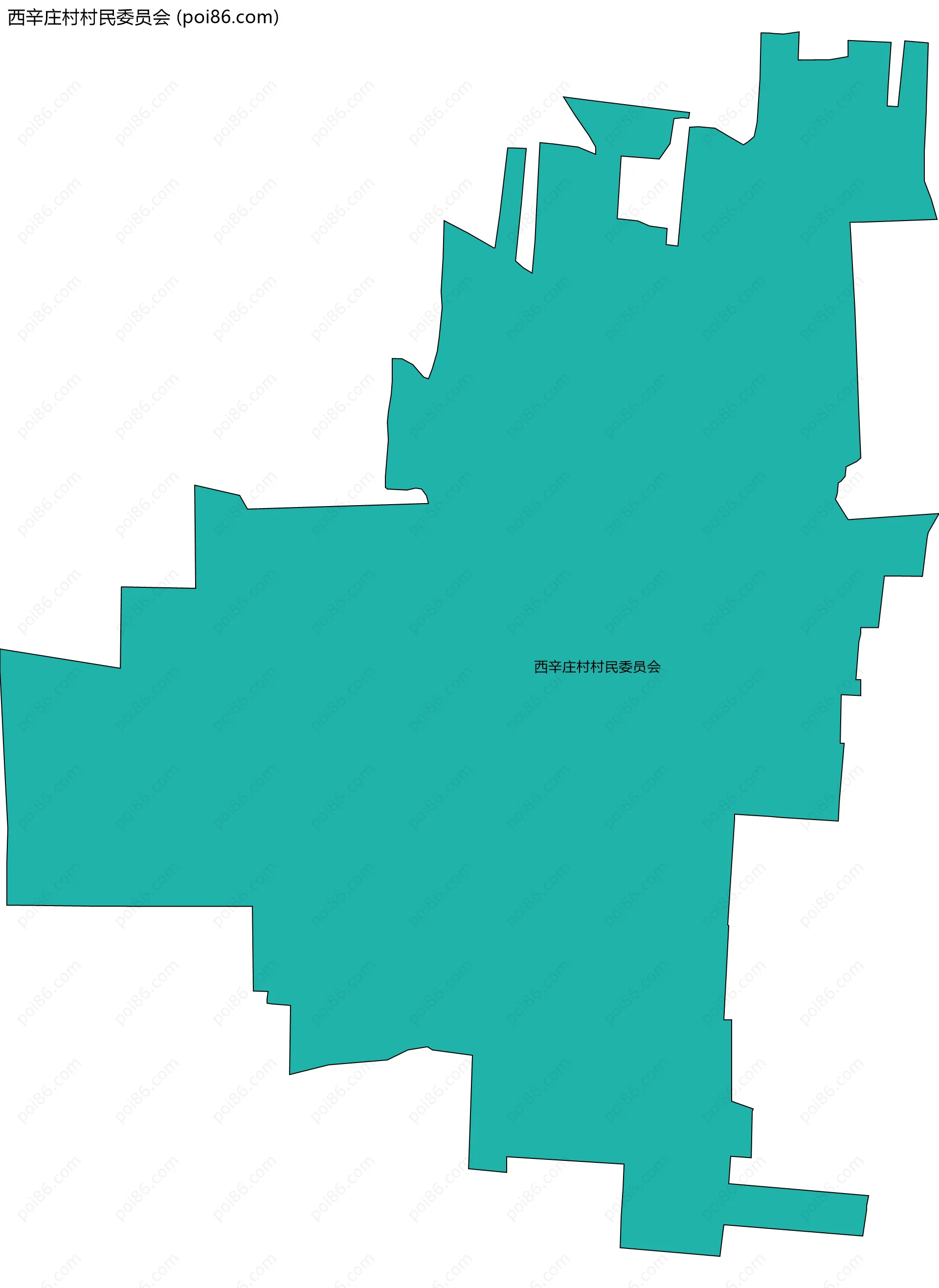 西辛庄村村民委员会边界地图