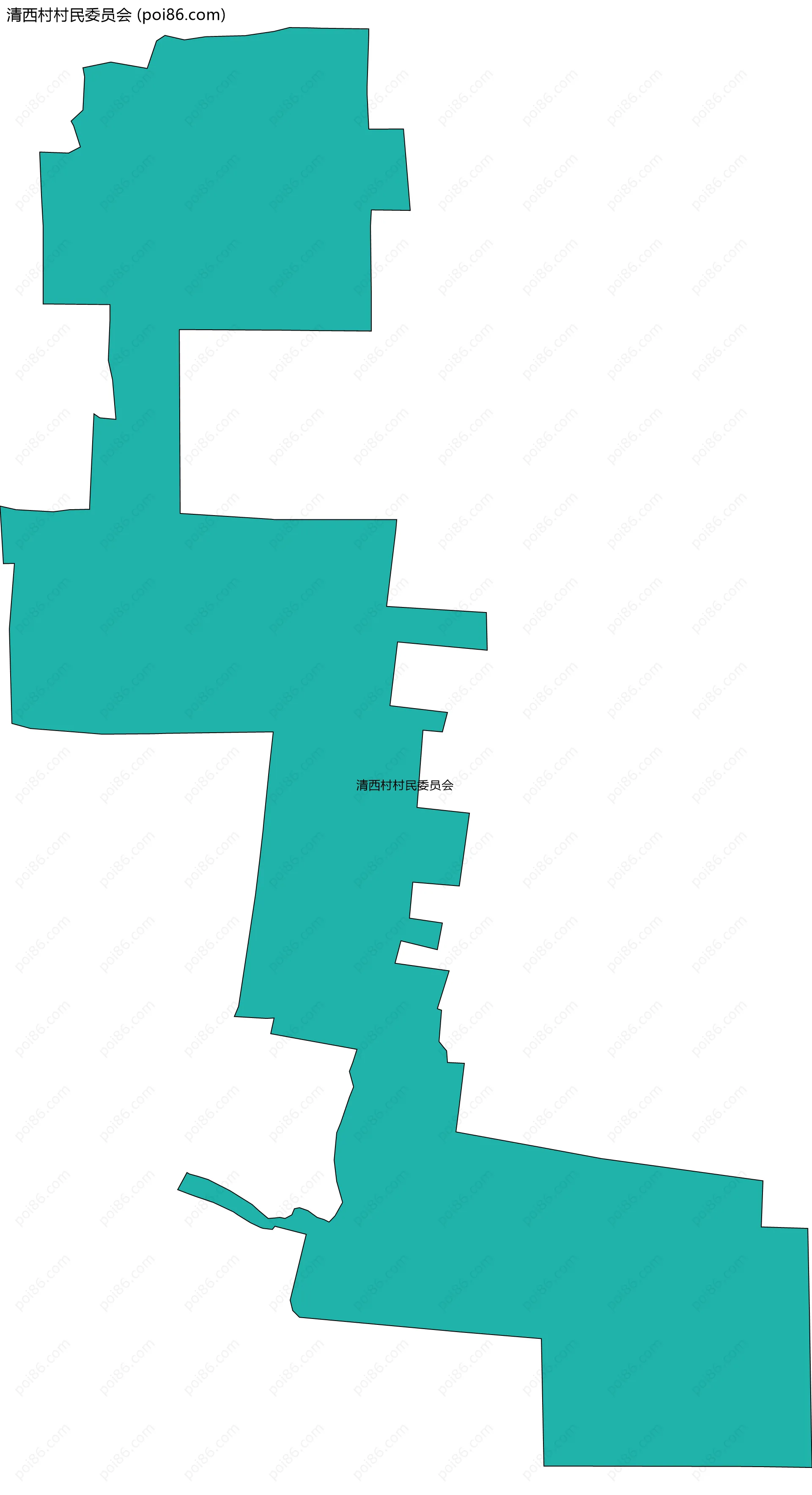清西村村民委员会边界地图