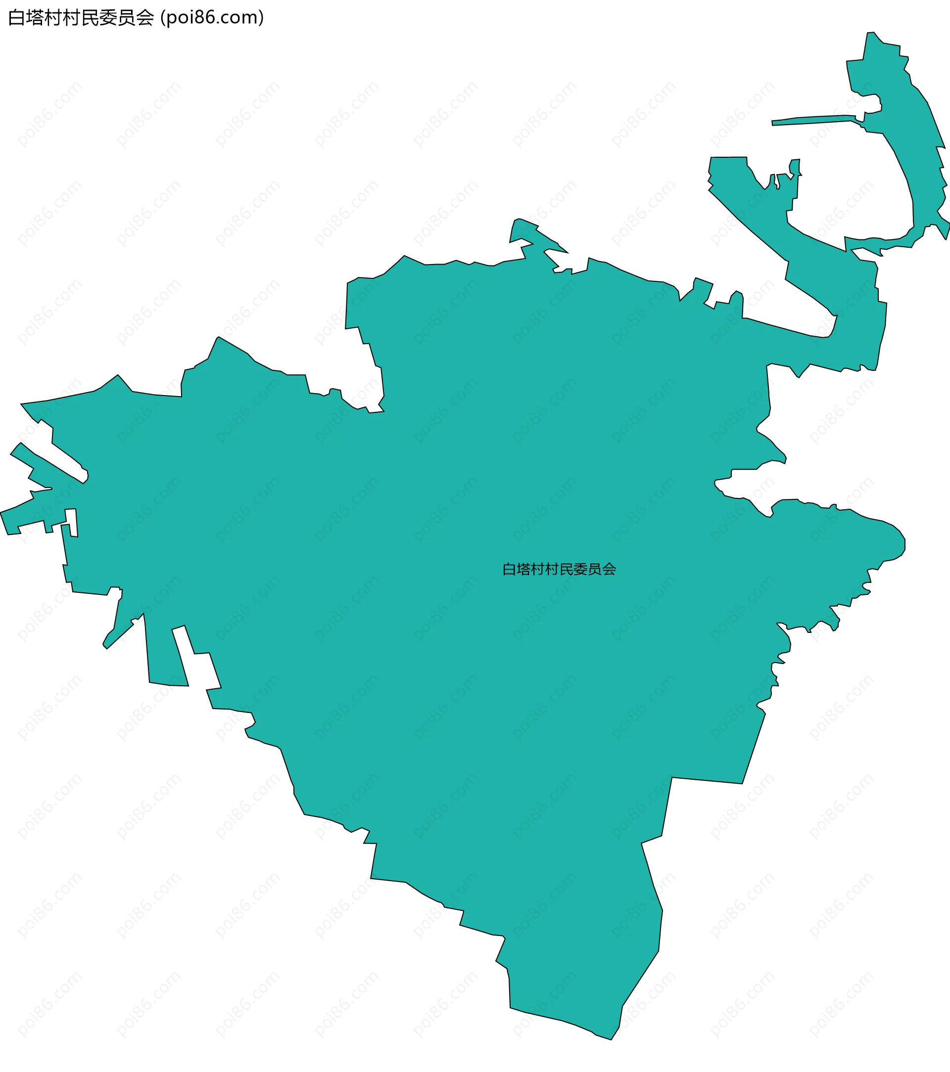 白塔村村民委员会边界地图