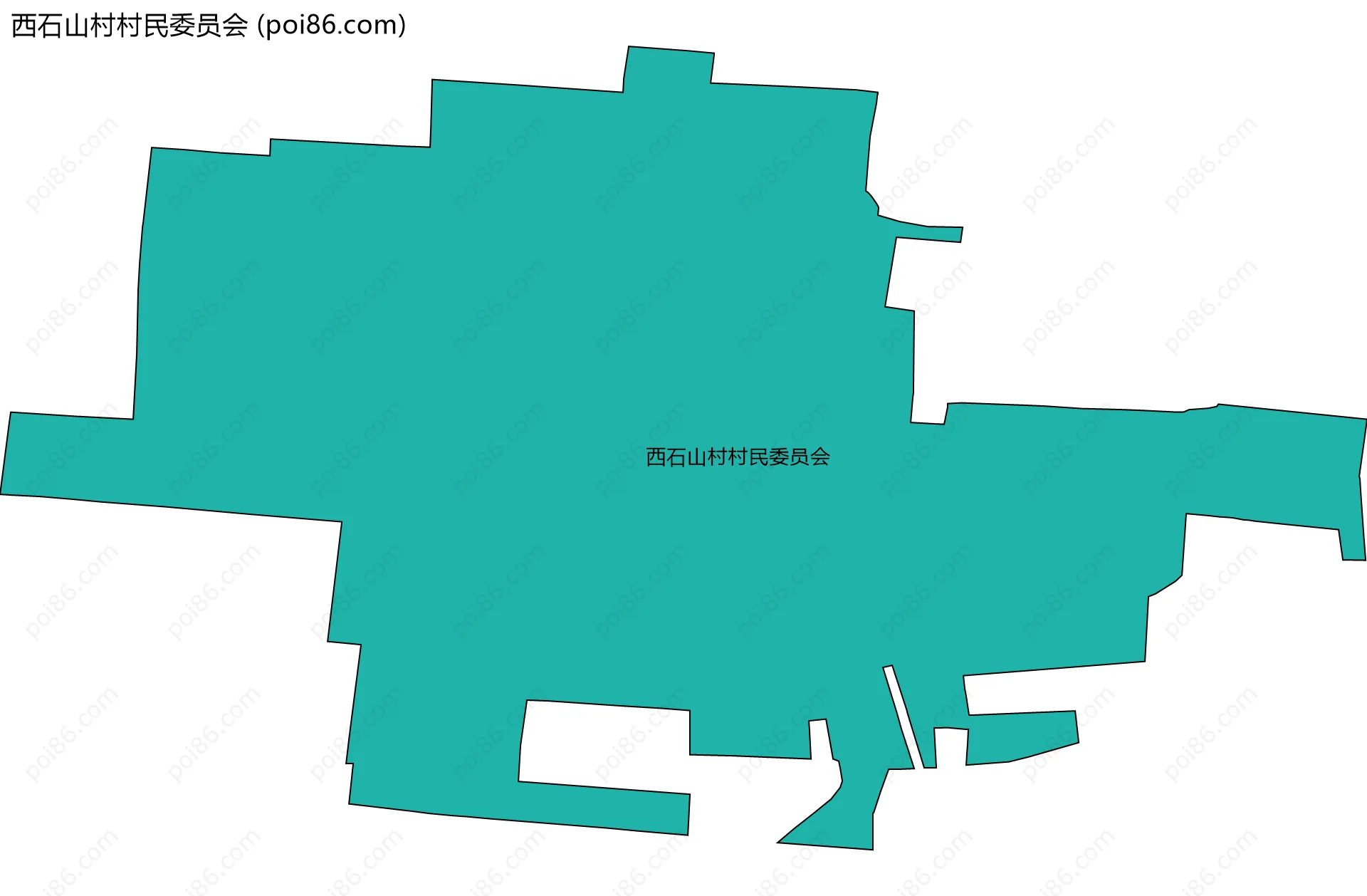 西石山村村民委员会边界地图