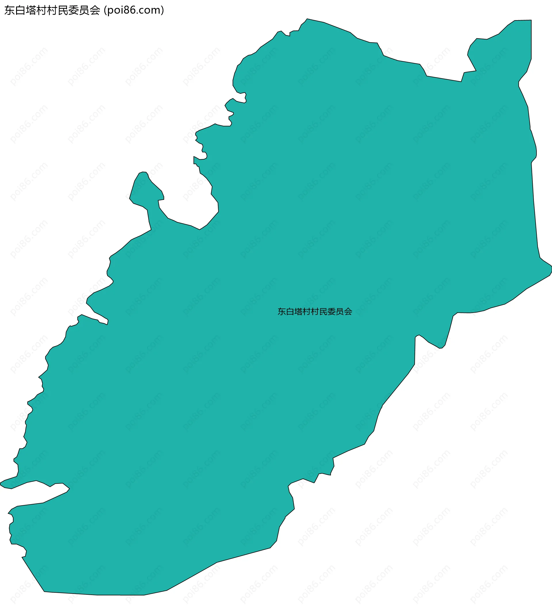东白塔村村民委员会边界地图