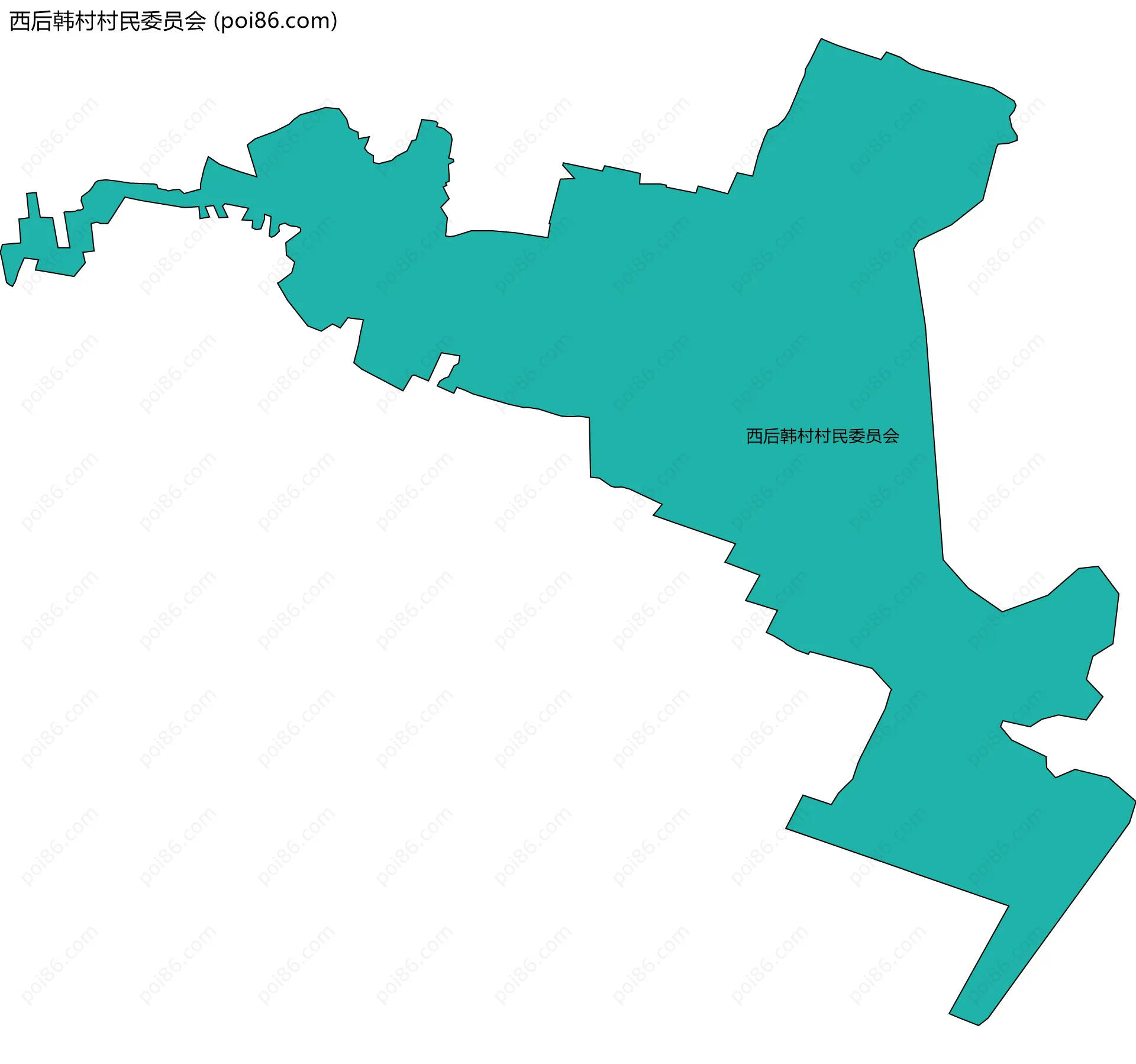 西后韩村村民委员会边界地图