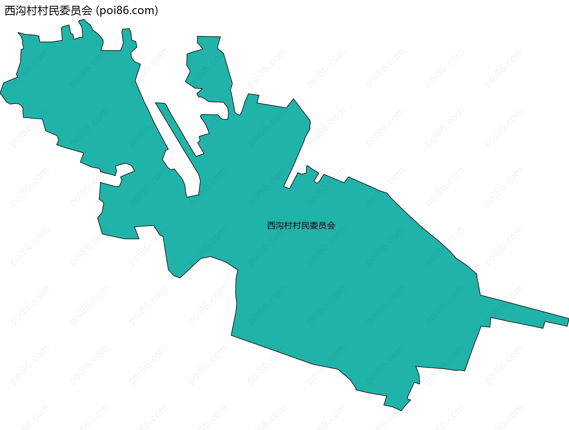 西沟村村民委员会边界地图
