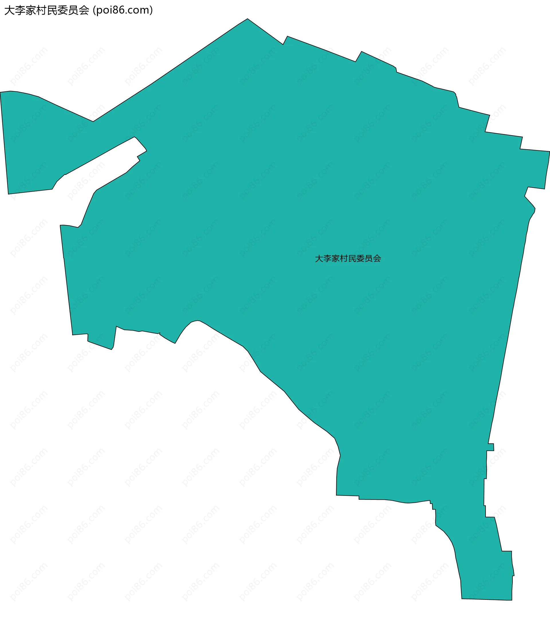 大李家村民委员会边界地图
