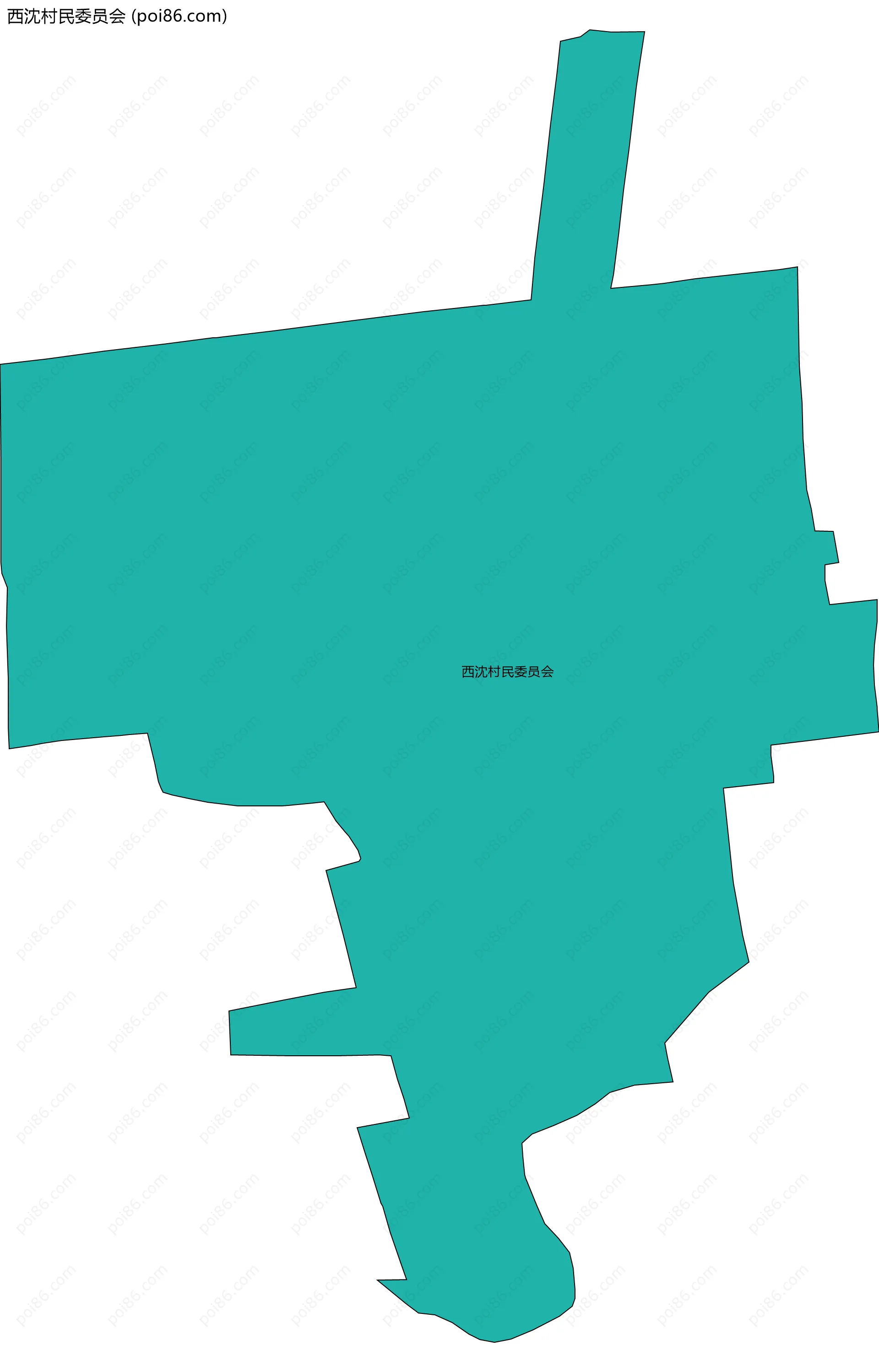西沈村民委员会边界地图