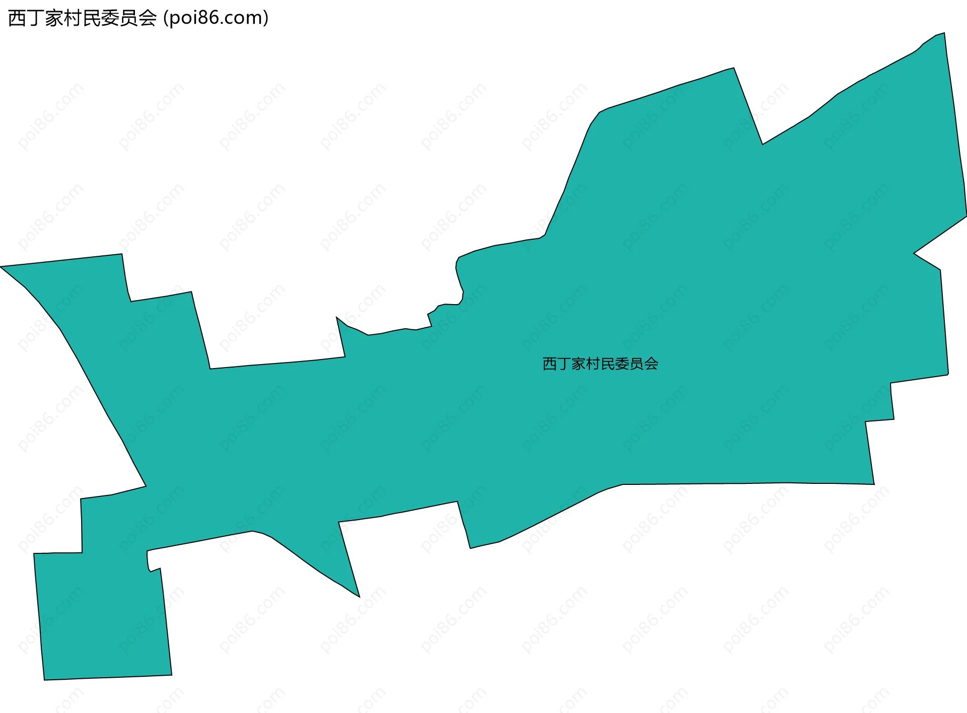 西丁家村民委员会边界地图