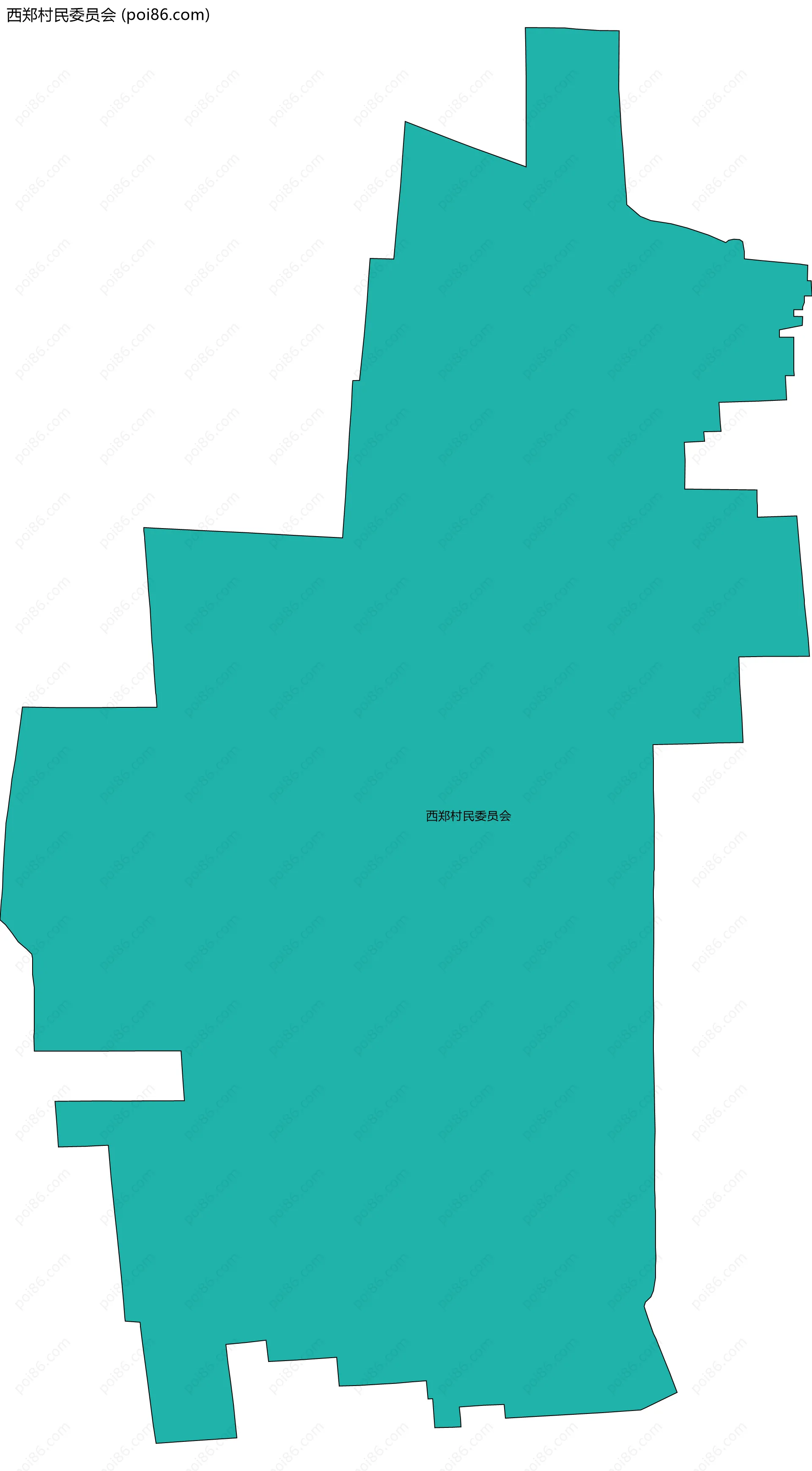西郑村民委员会边界地图