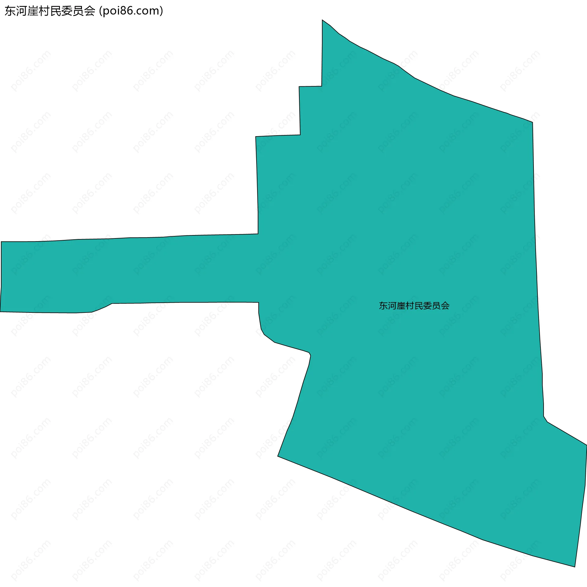 东河崖村民委员会边界地图