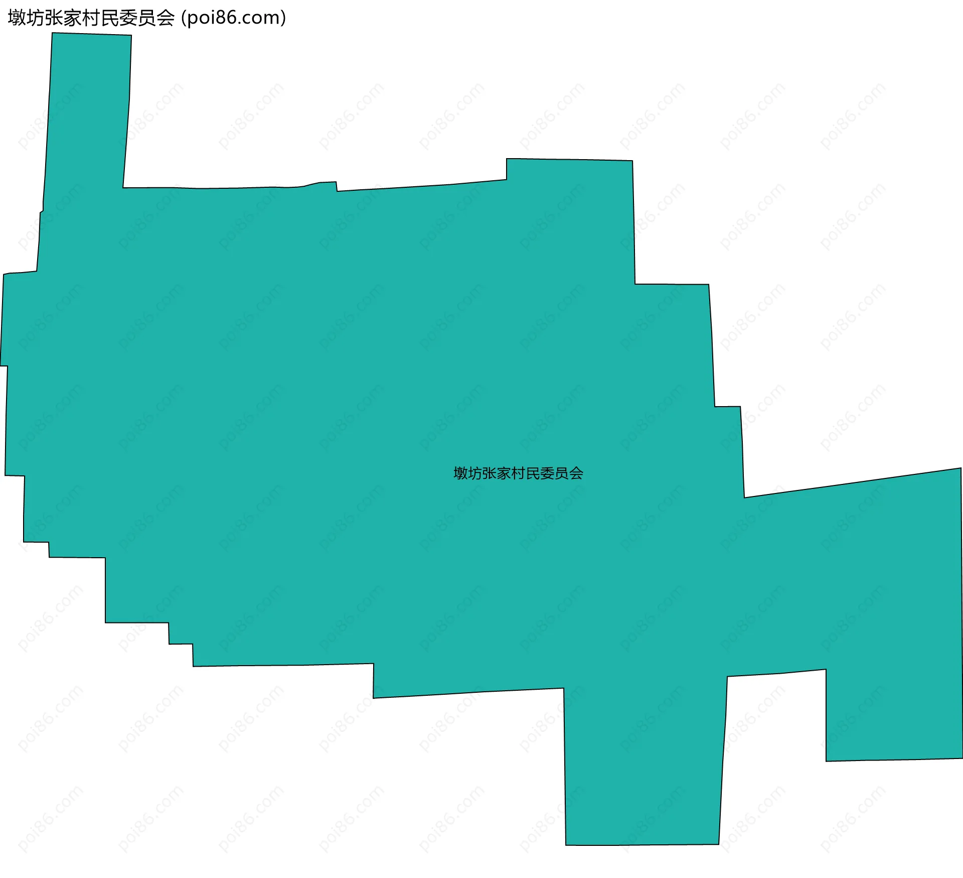 墩坊张家村民委员会边界地图