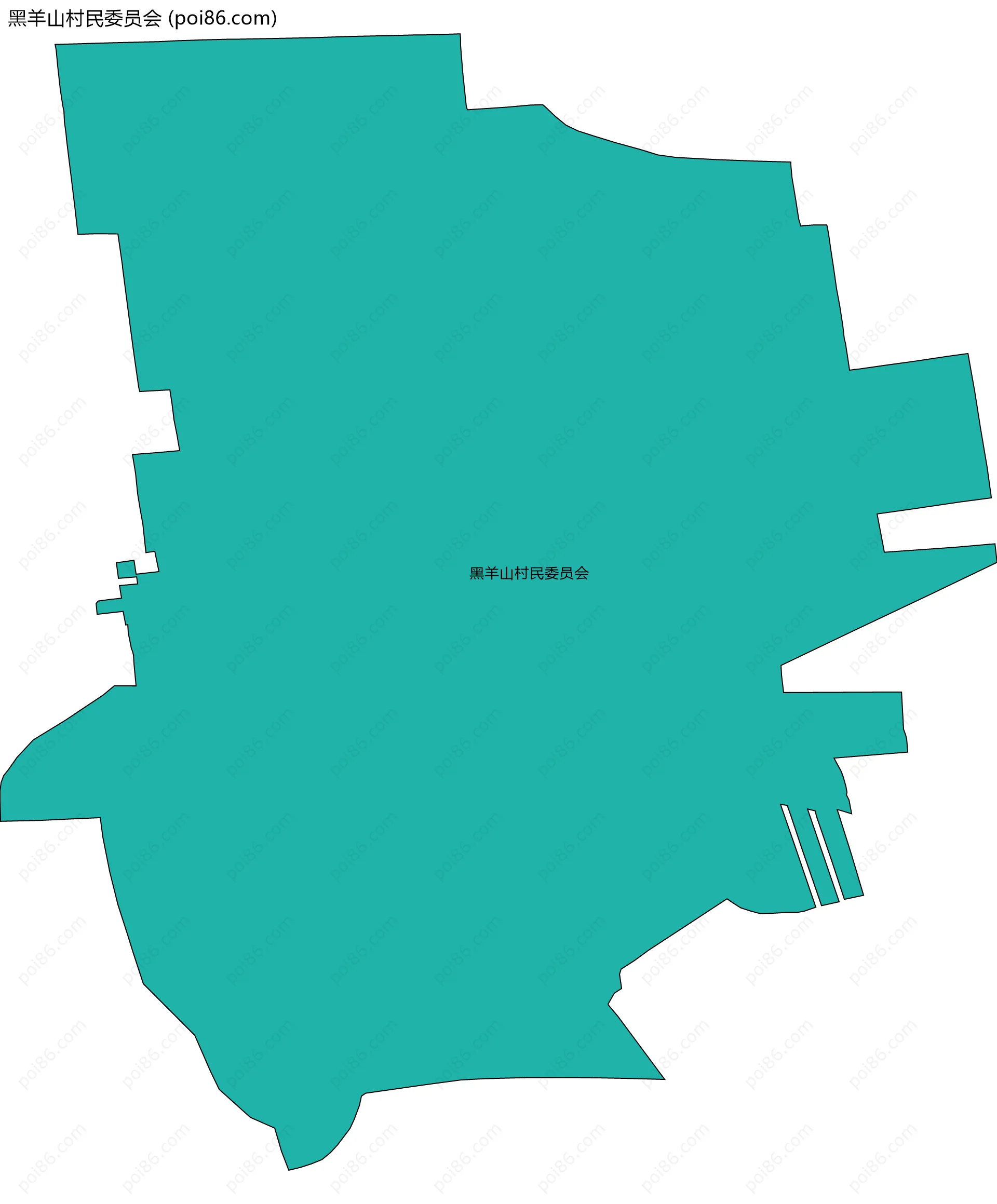 黑羊山村民委员会边界地图