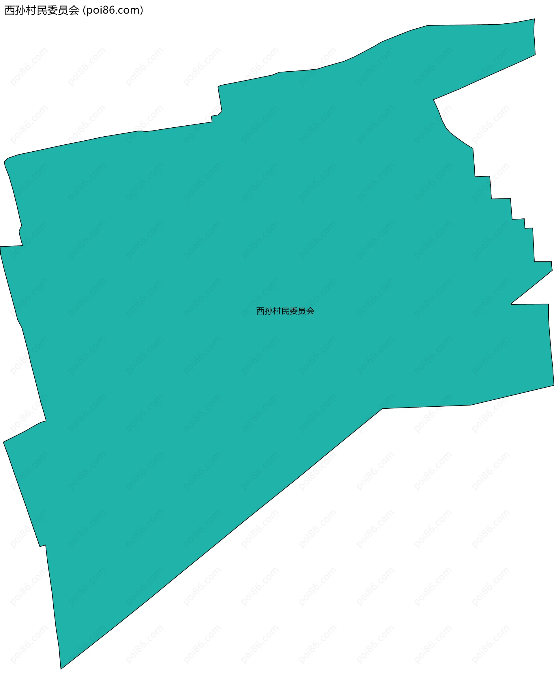 西孙村民委员会边界地图