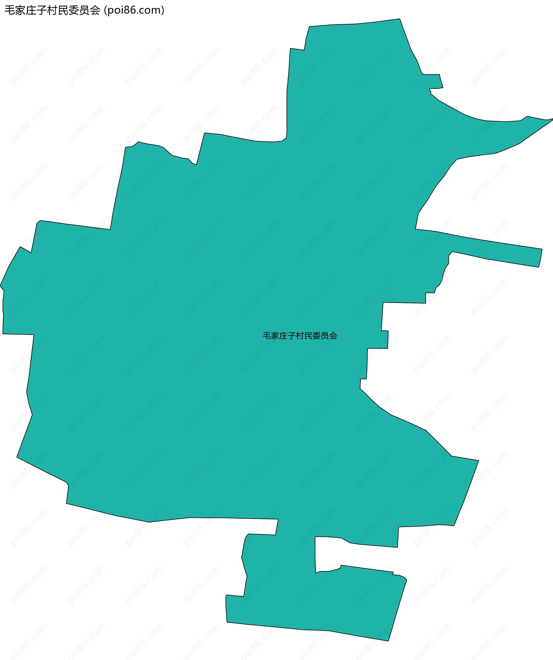 毛家庄子村民委员会边界地图