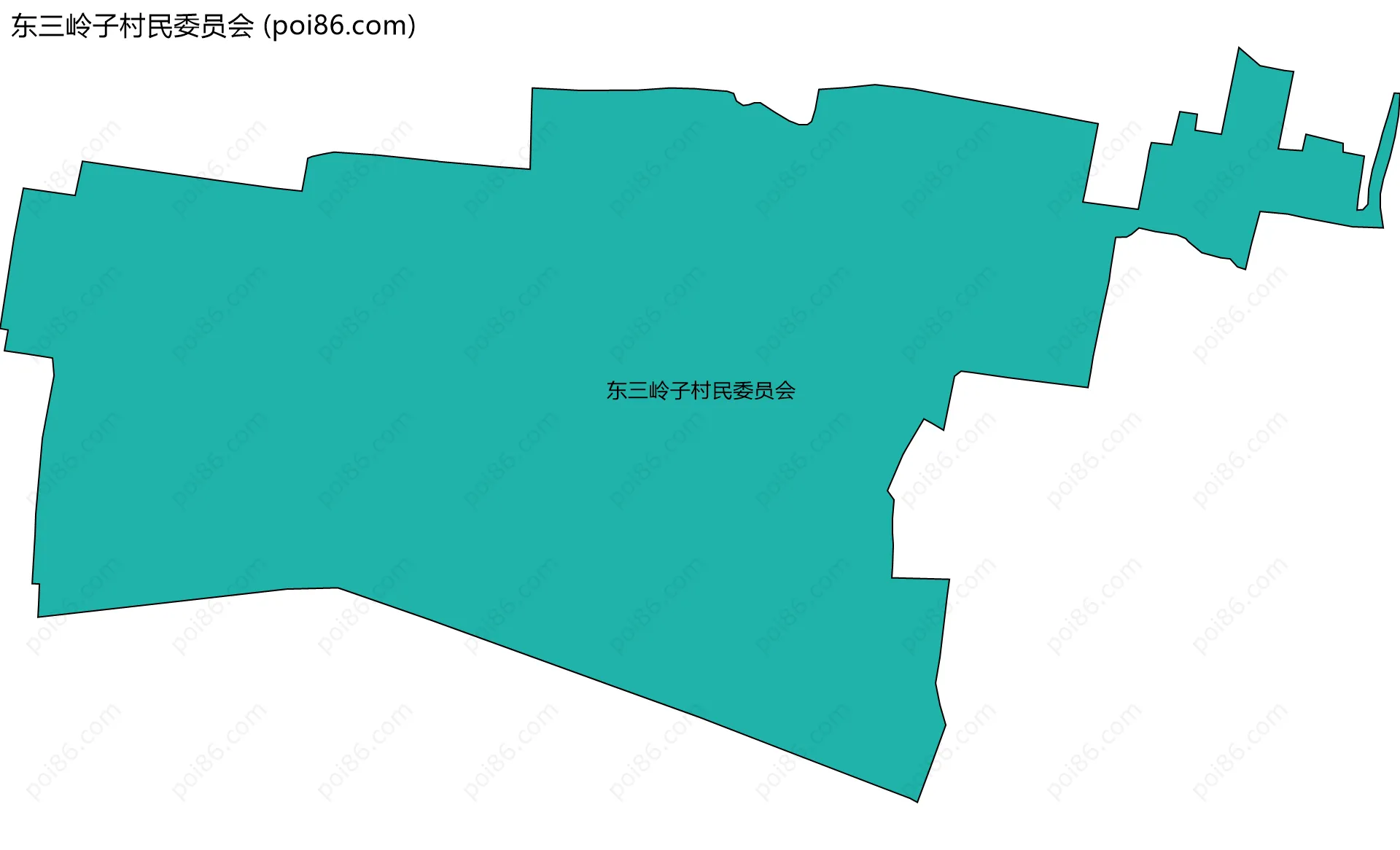 东三岭子村民委员会边界地图