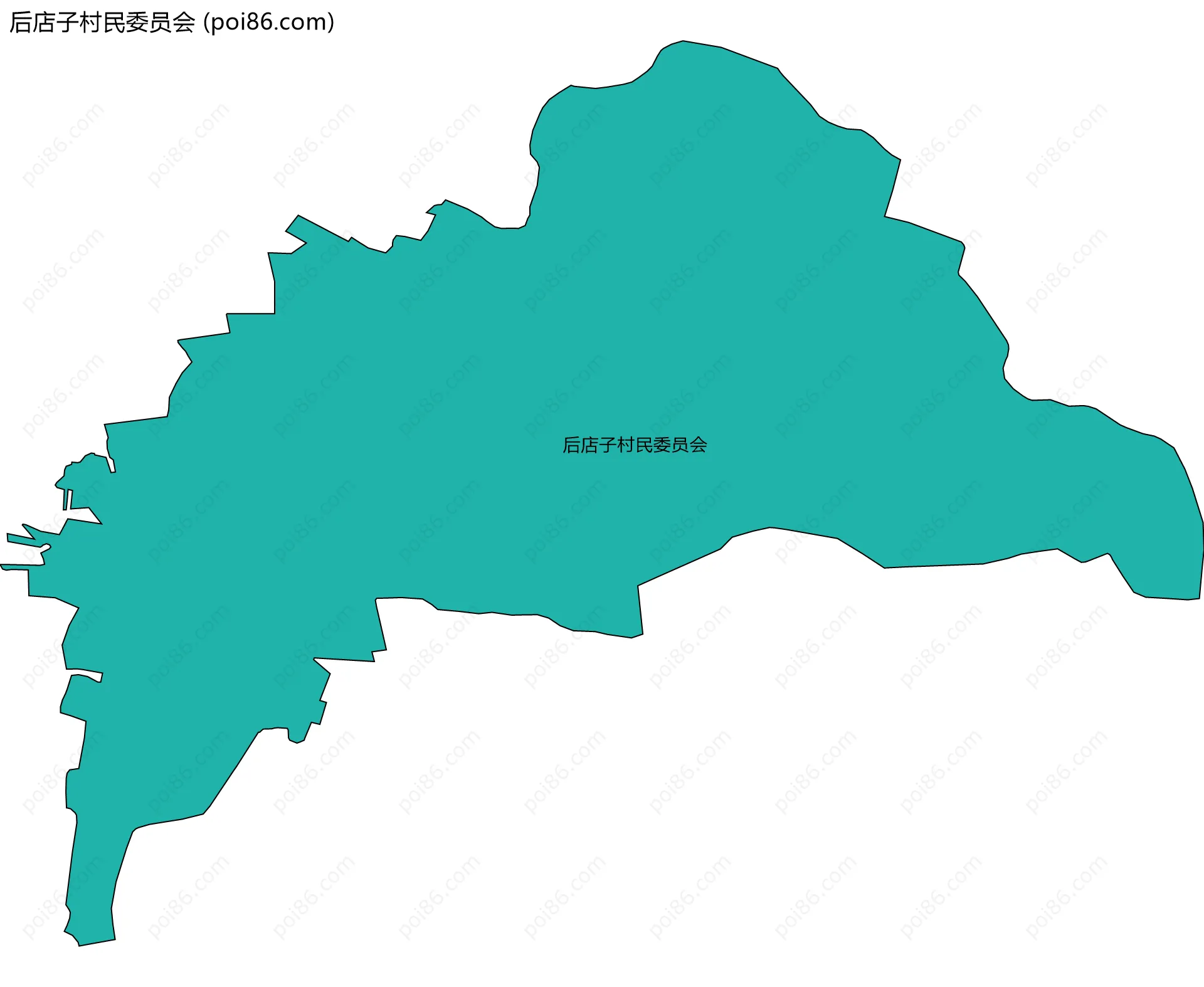 后店子村民委员会边界地图