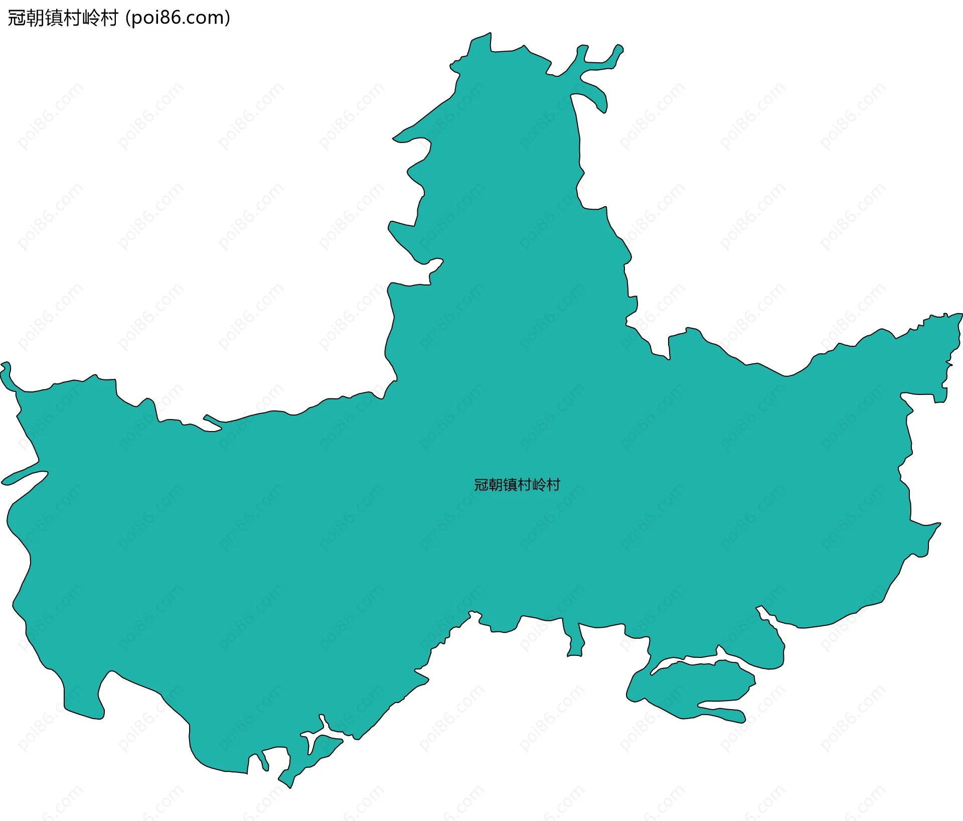 冠朝镇村岭村边界地图