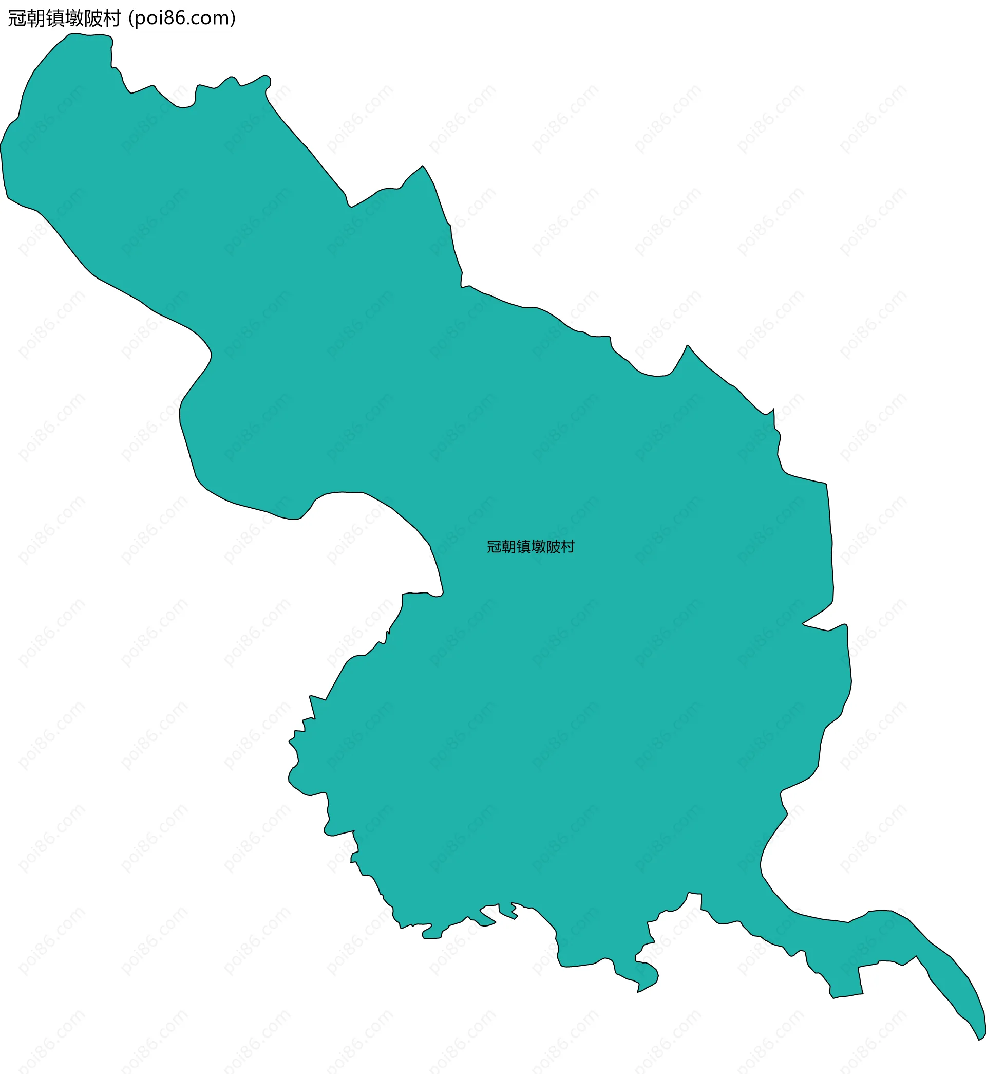 冠朝镇墩陂村边界地图