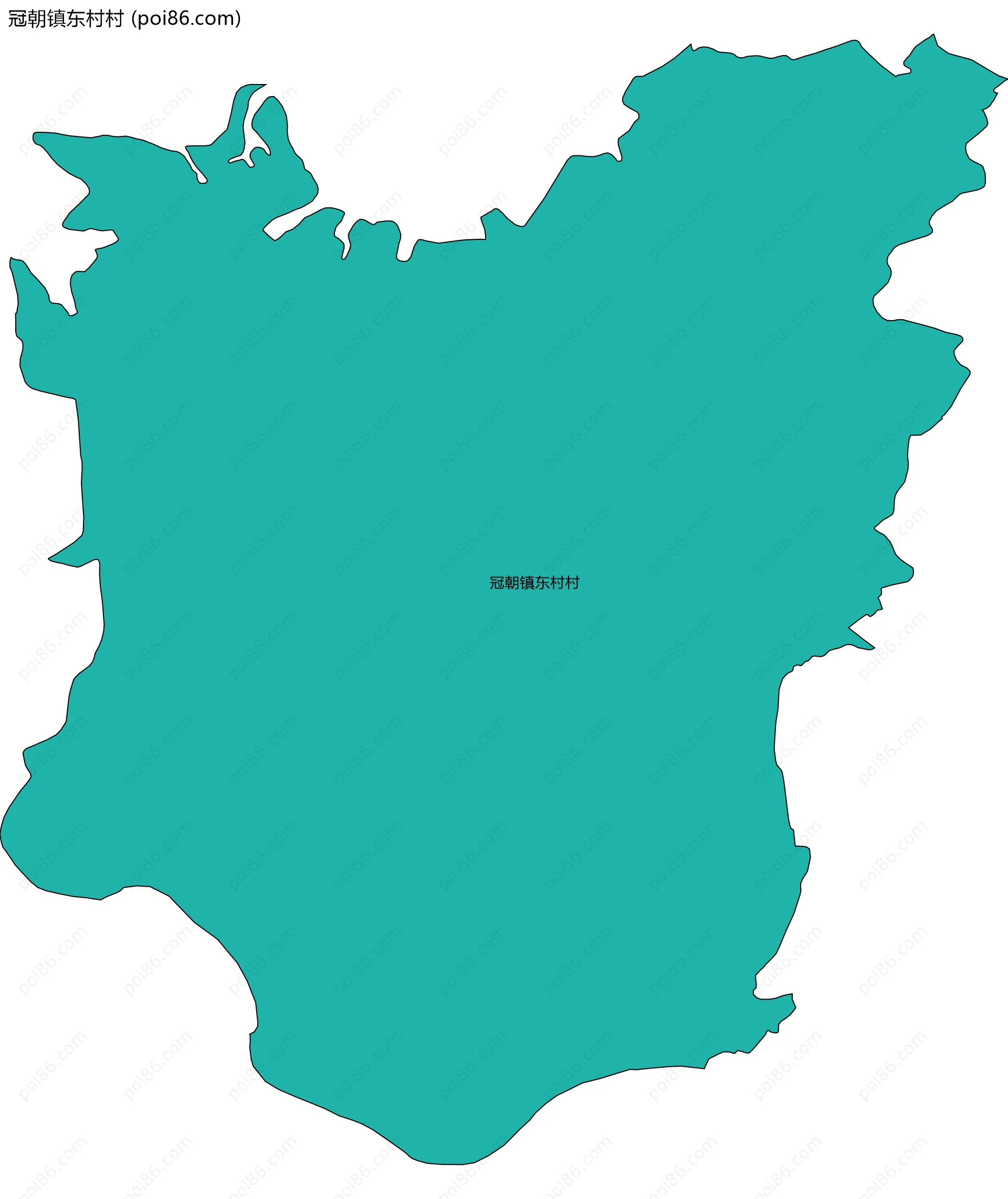 冠朝镇东村村边界地图