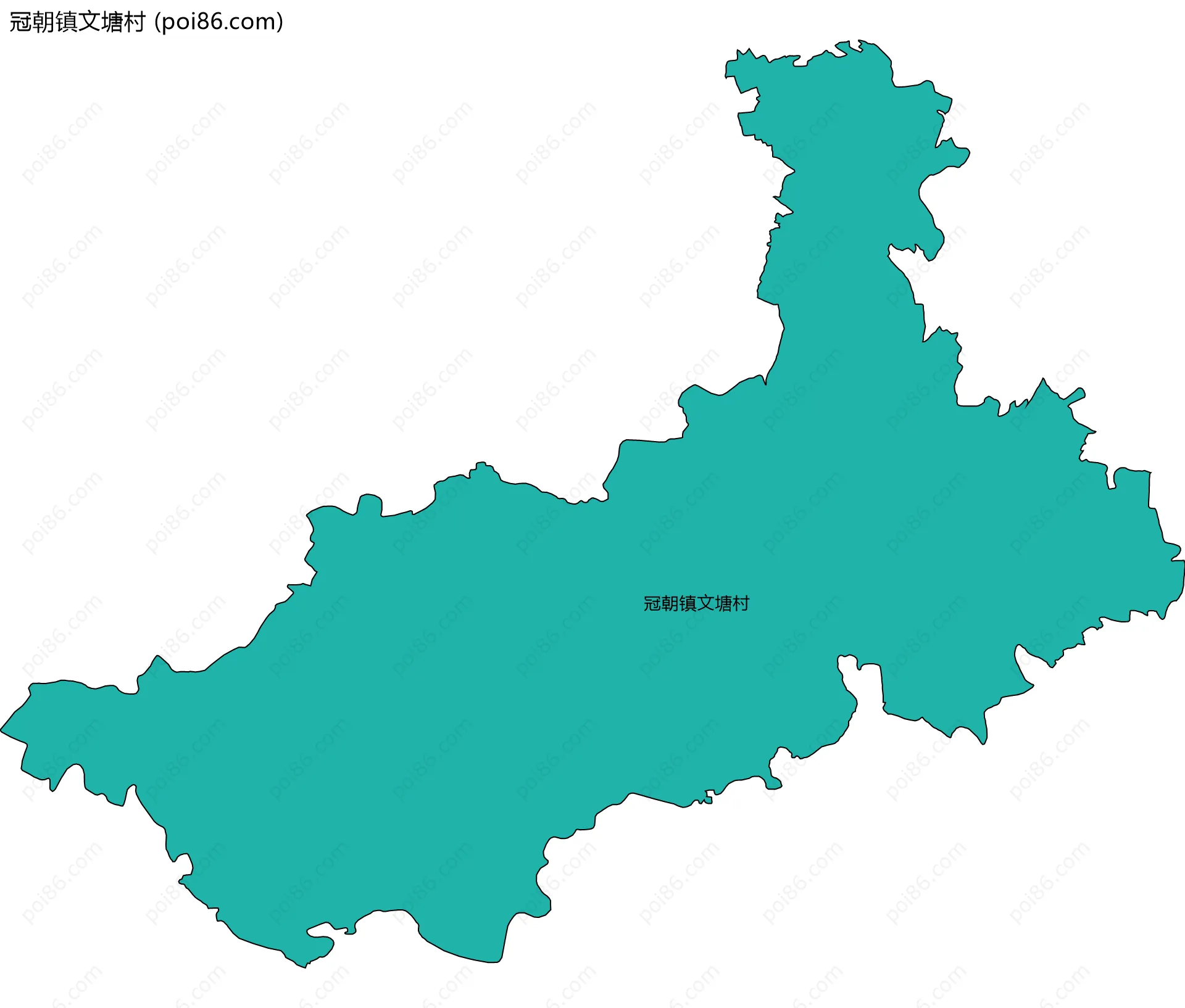 冠朝镇文塘村边界地图