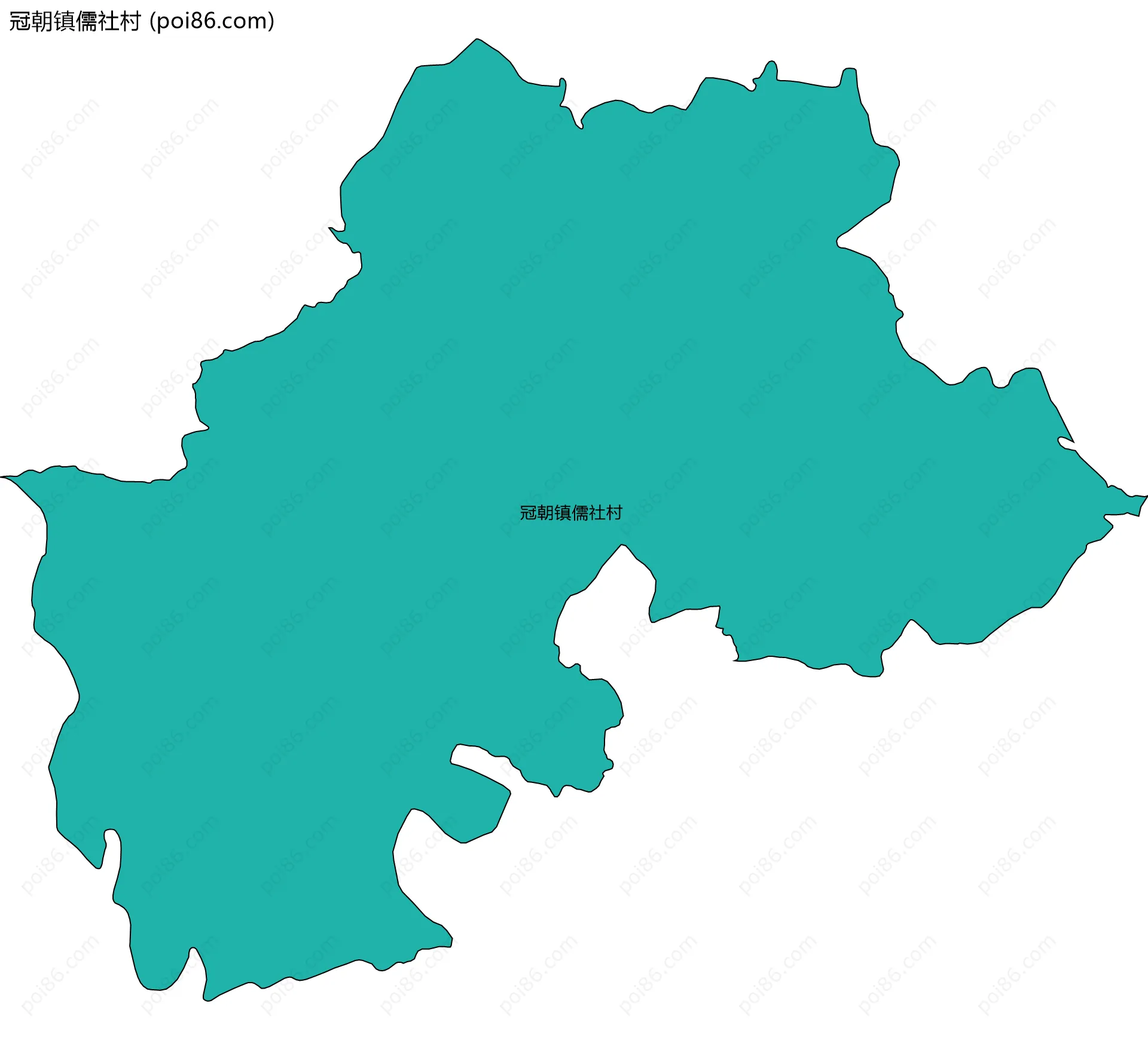 冠朝镇儒社村边界地图