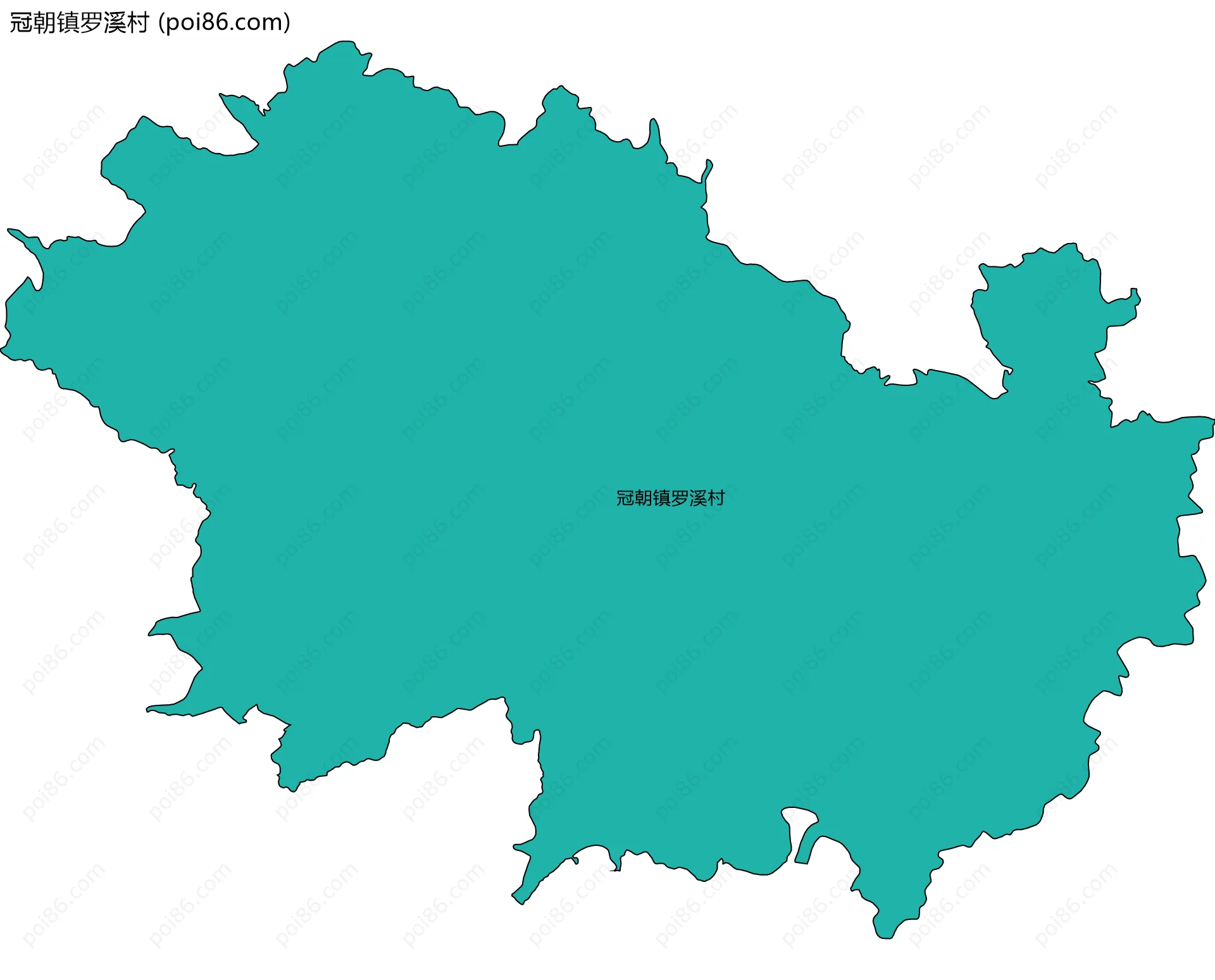 冠朝镇罗溪村边界地图