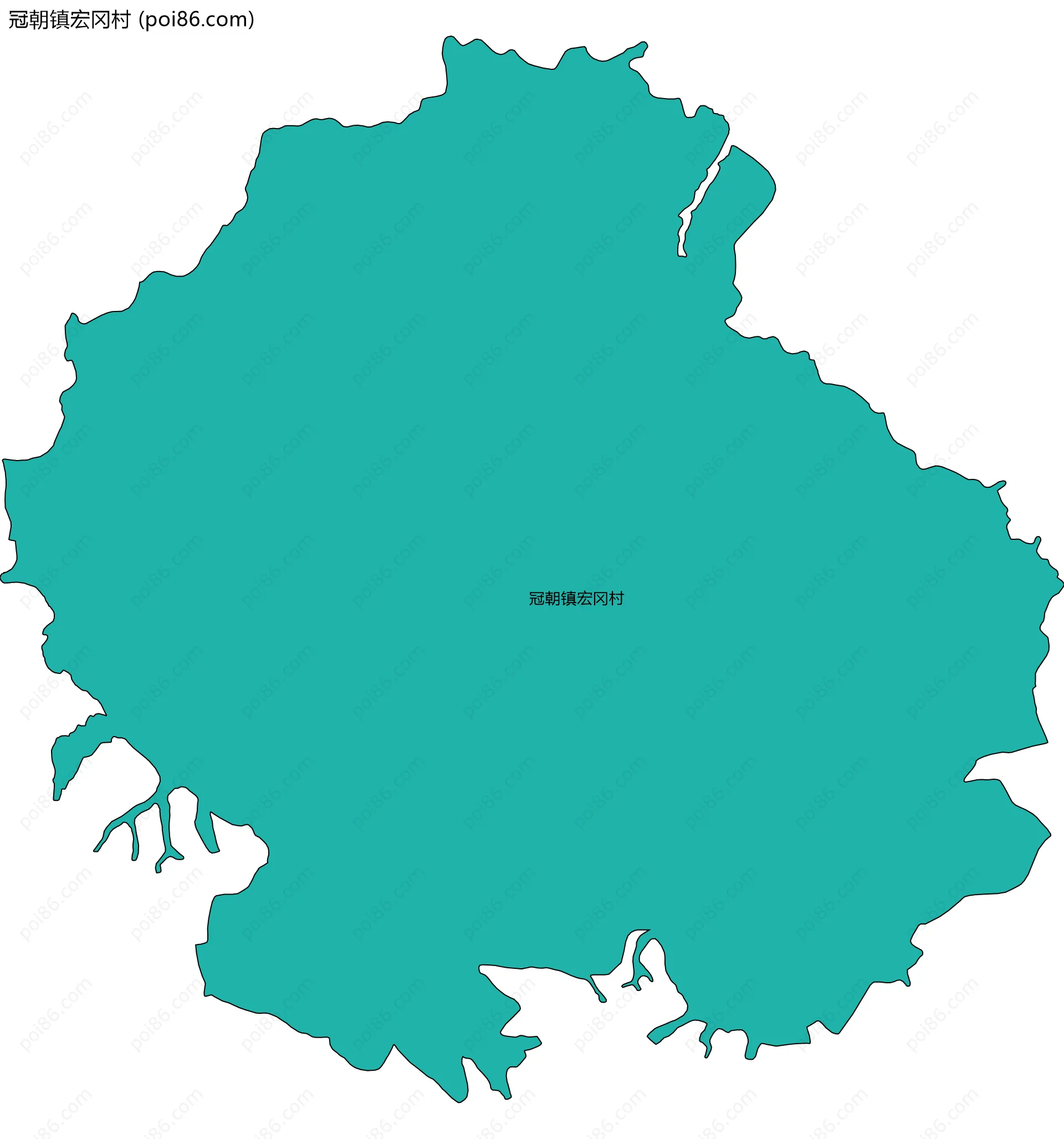 冠朝镇宏冈村边界地图