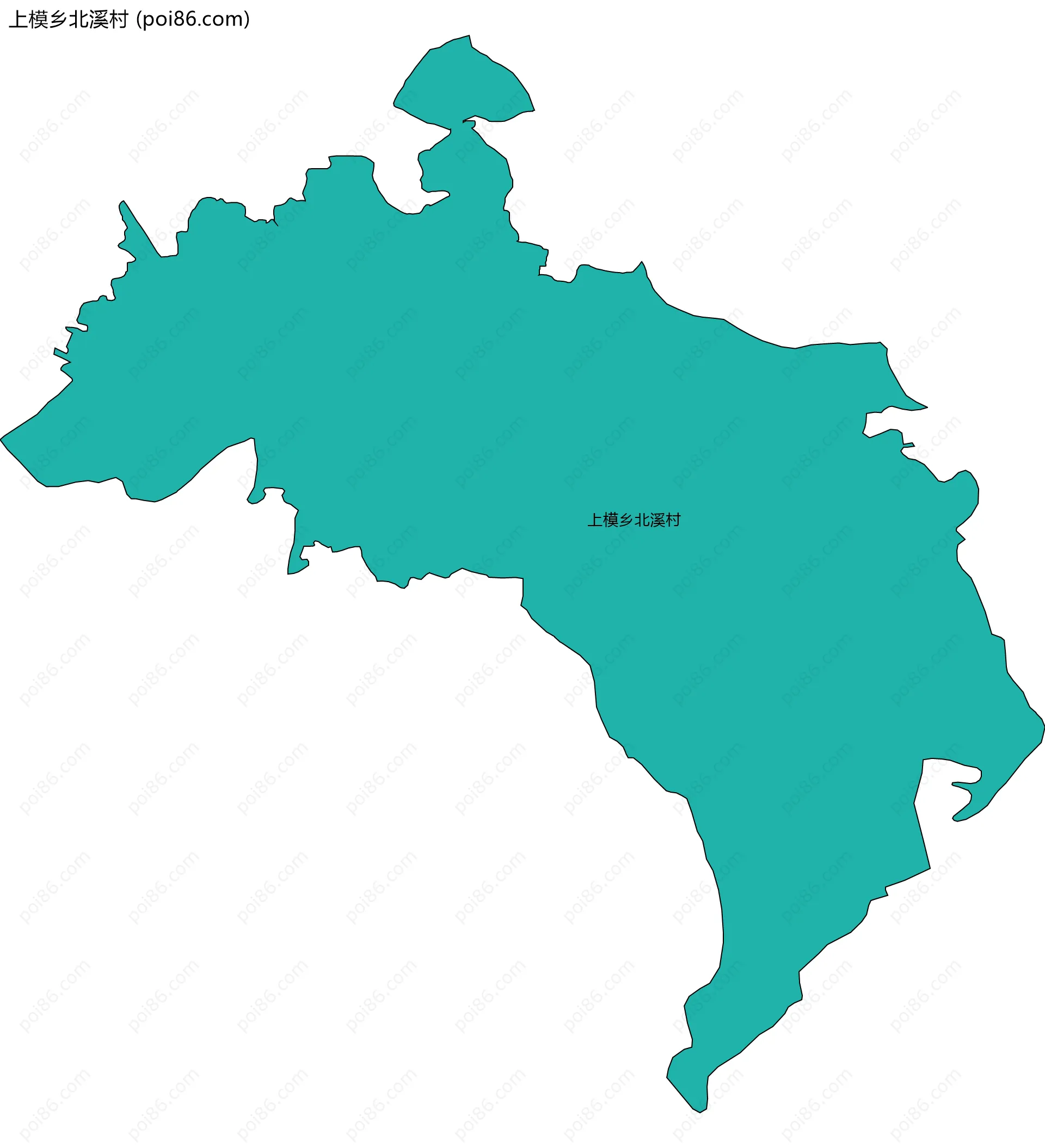 上模乡北溪村边界地图