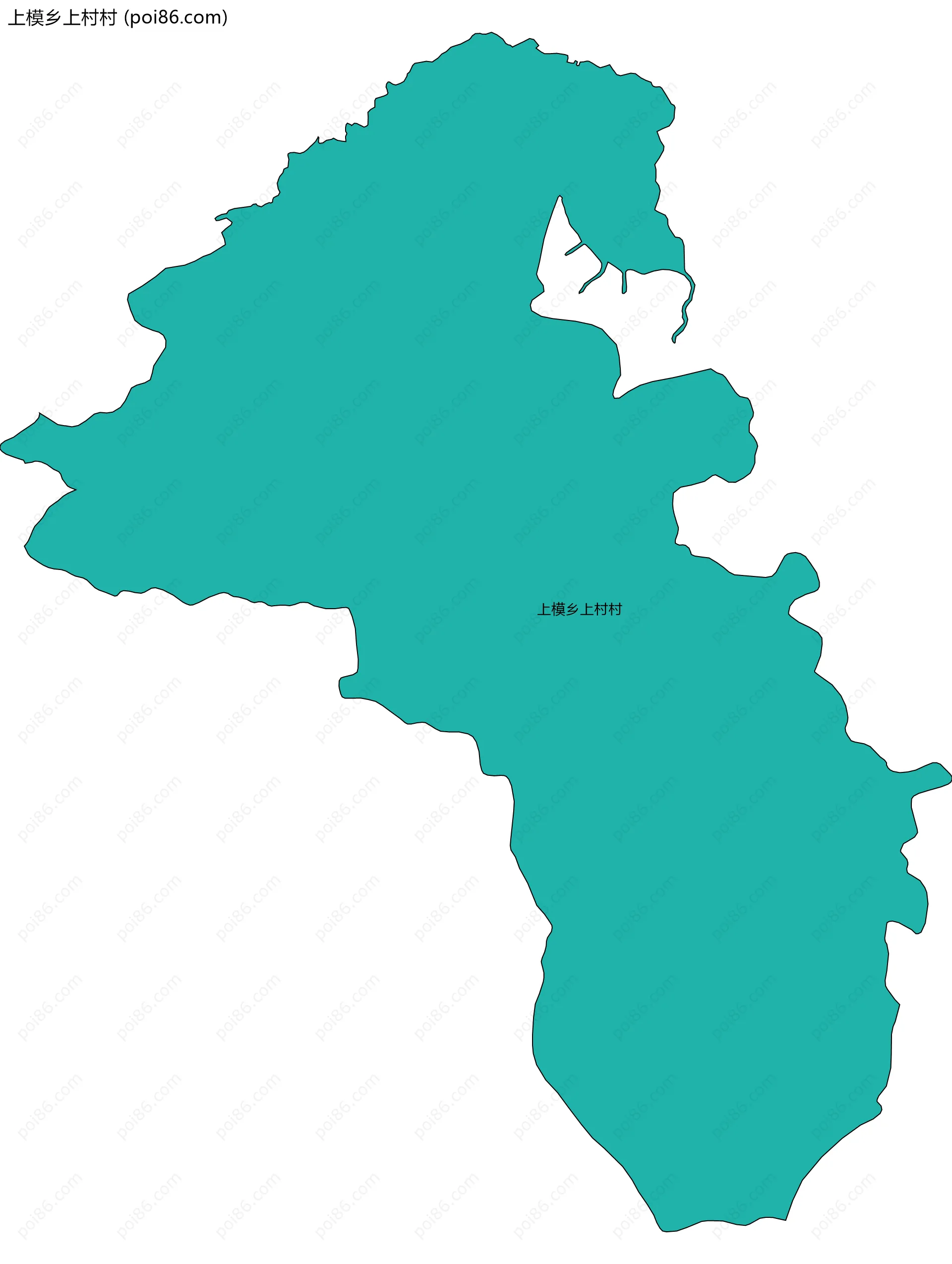 上模乡上村村边界地图