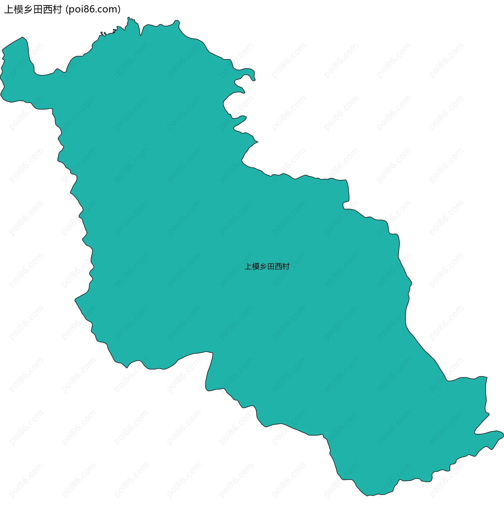 上模乡田西村边界地图