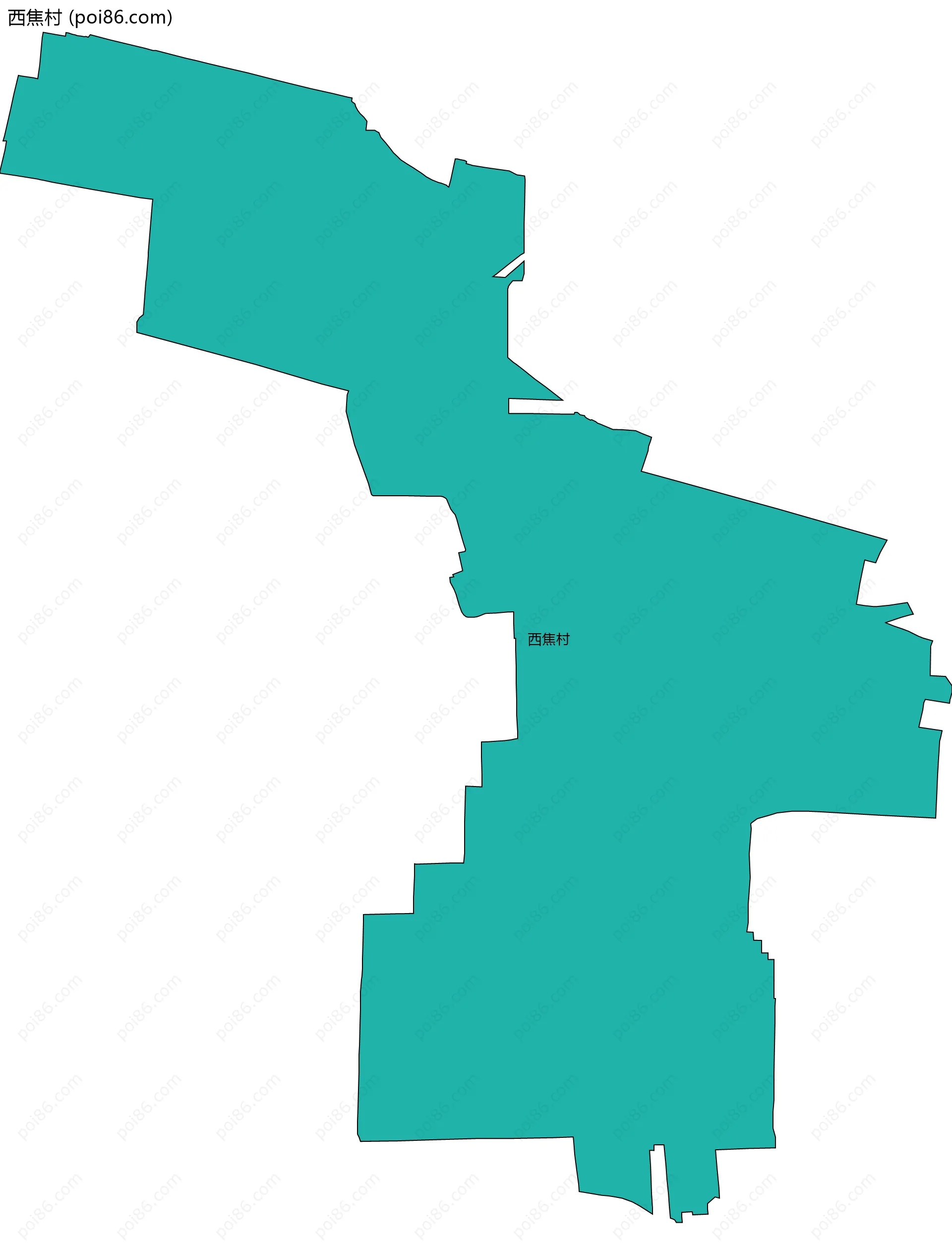 西焦村边界地图