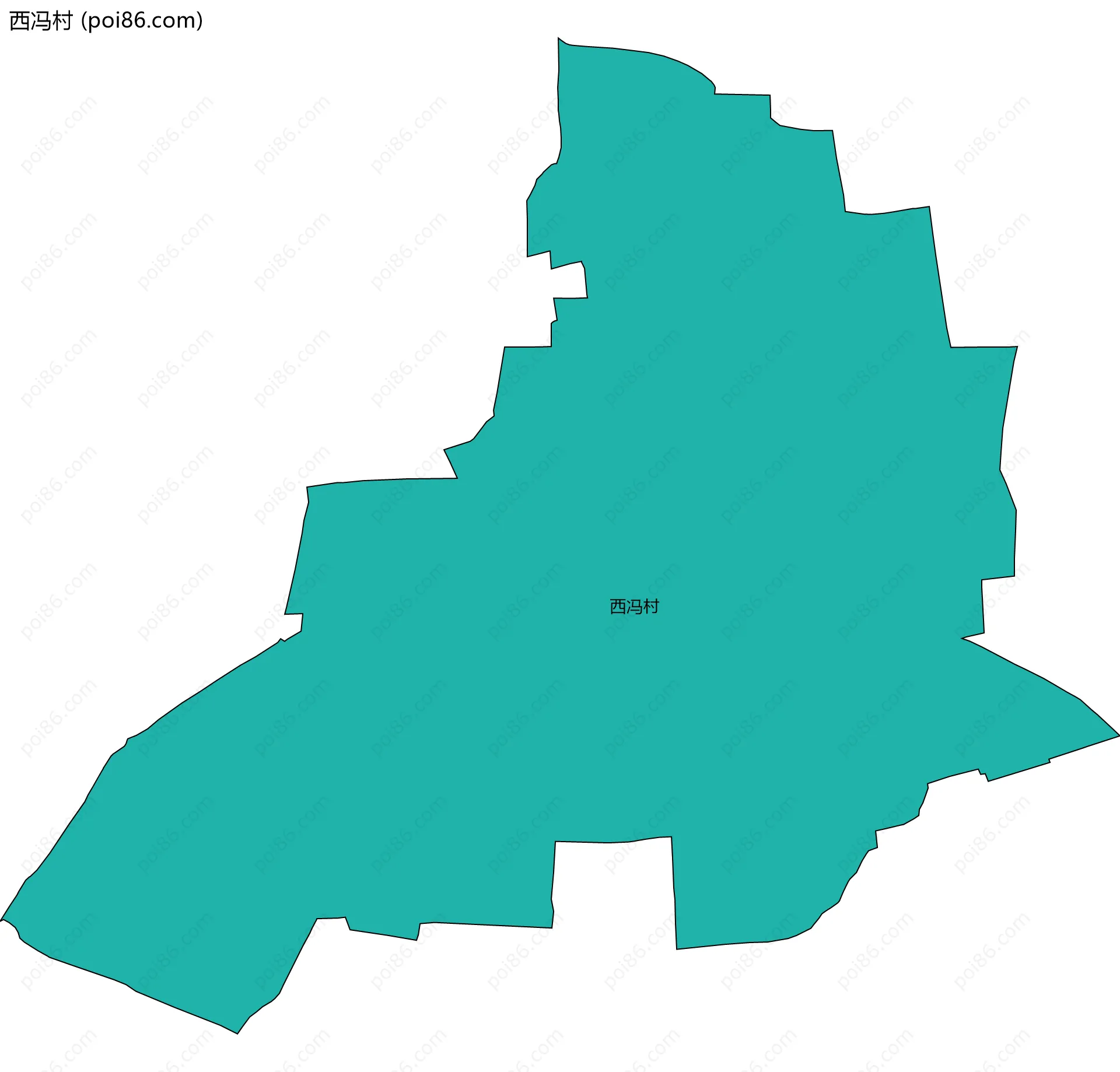 西冯村边界地图