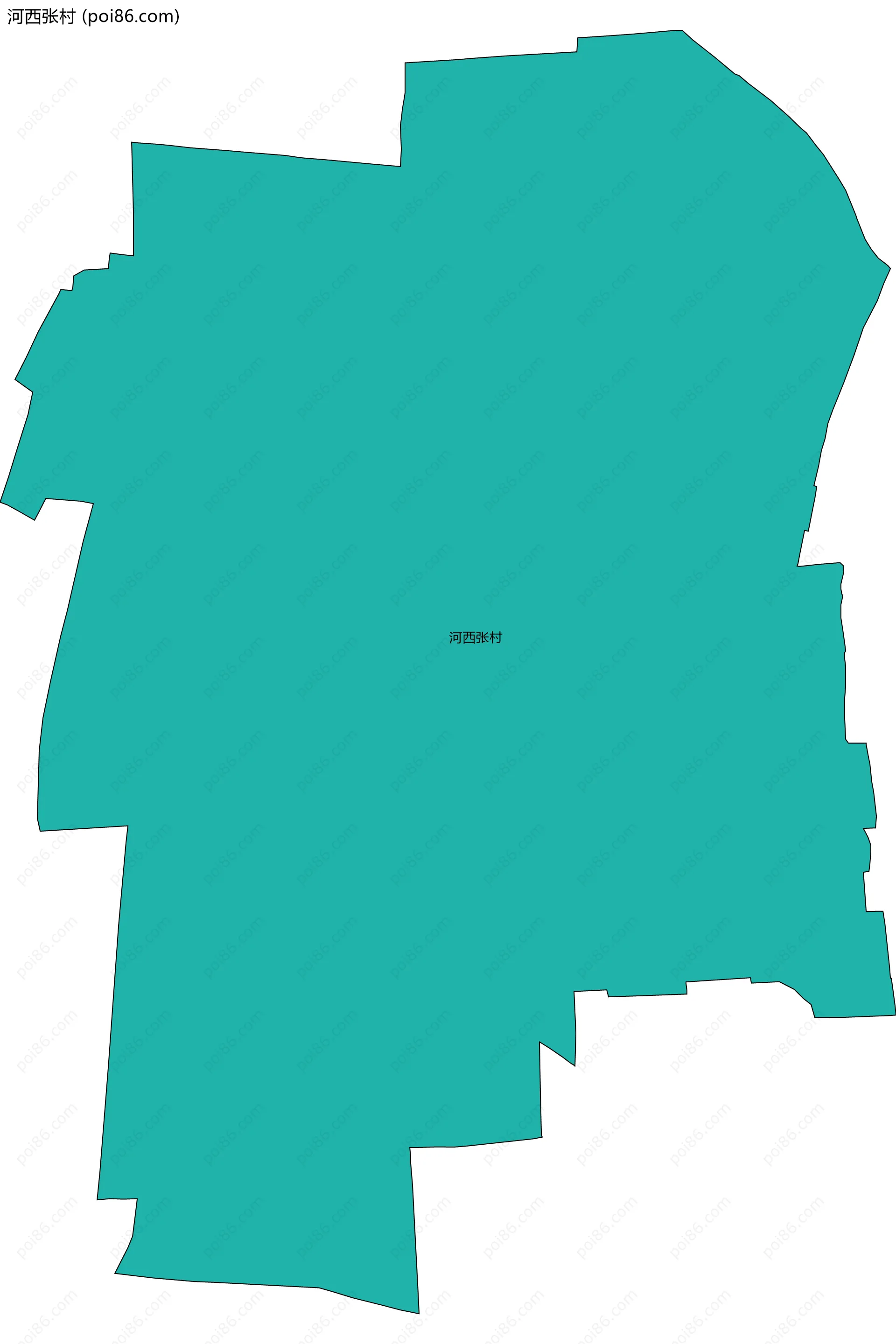 河西张村边界地图