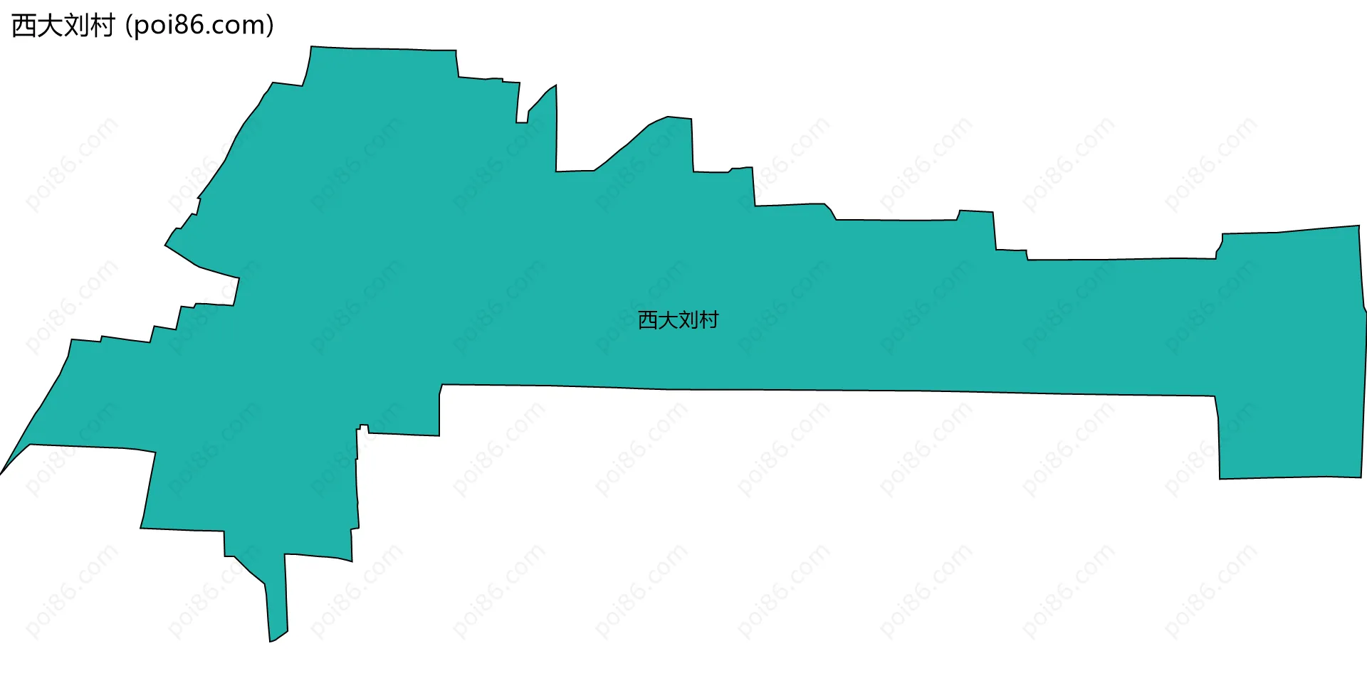 西大刘村边界地图