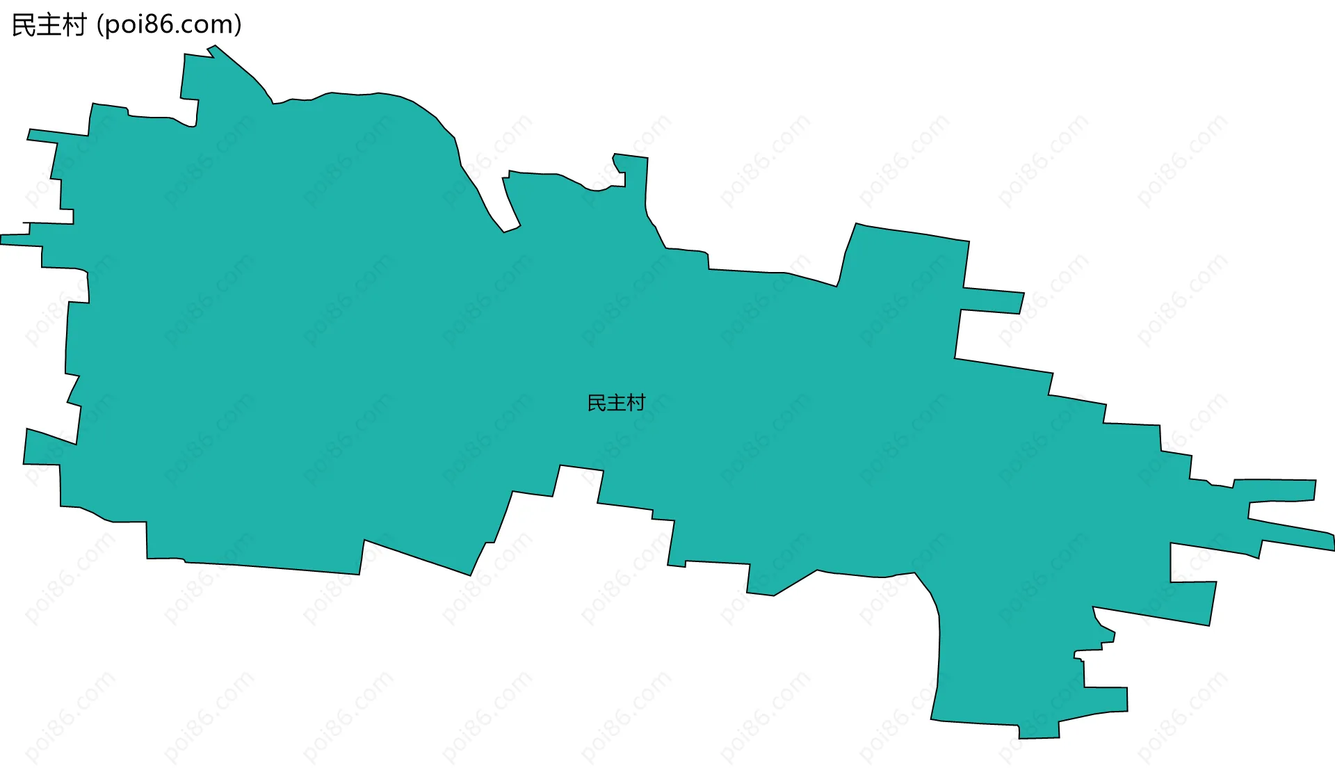民主村边界地图