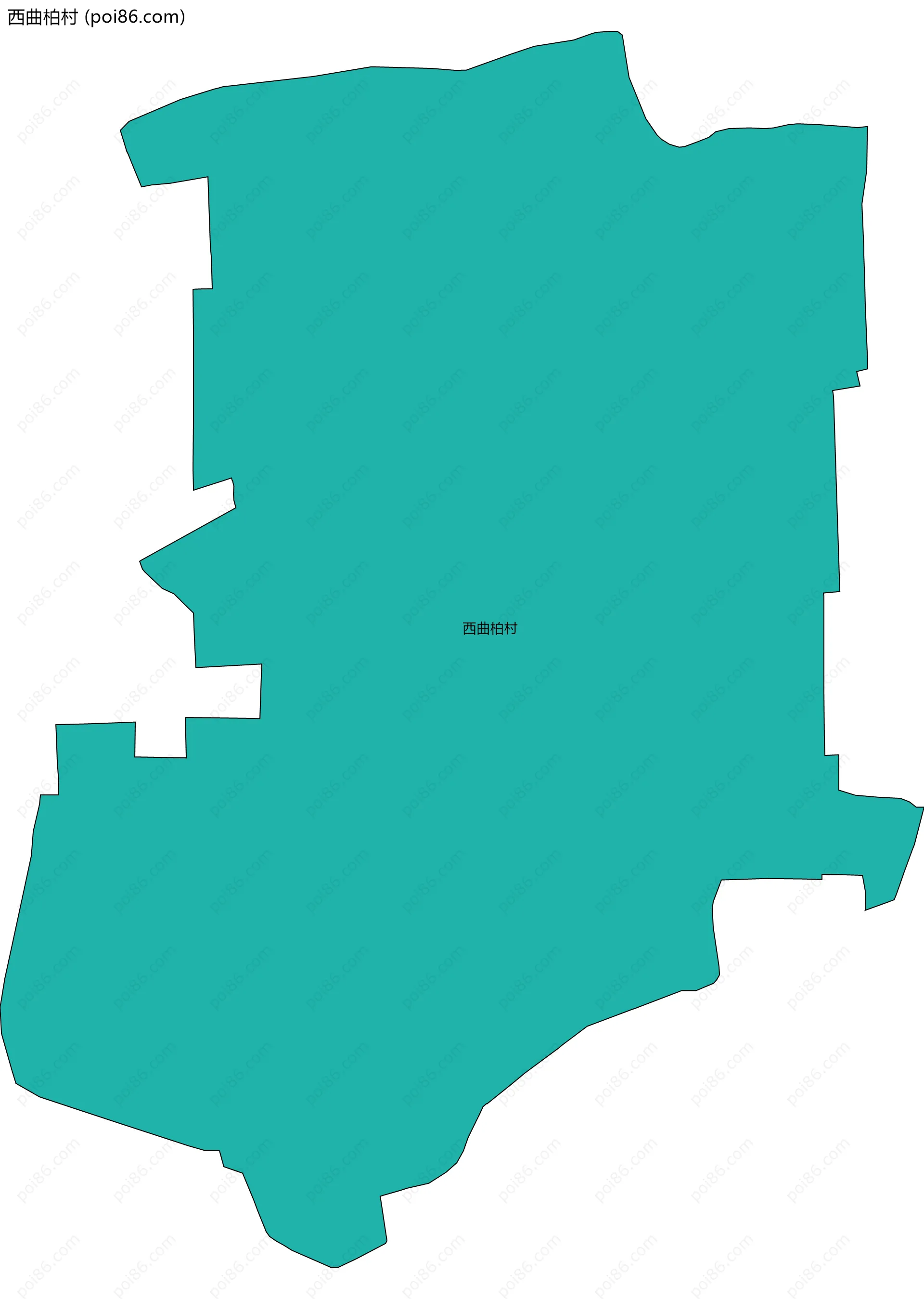 西曲柏村边界地图