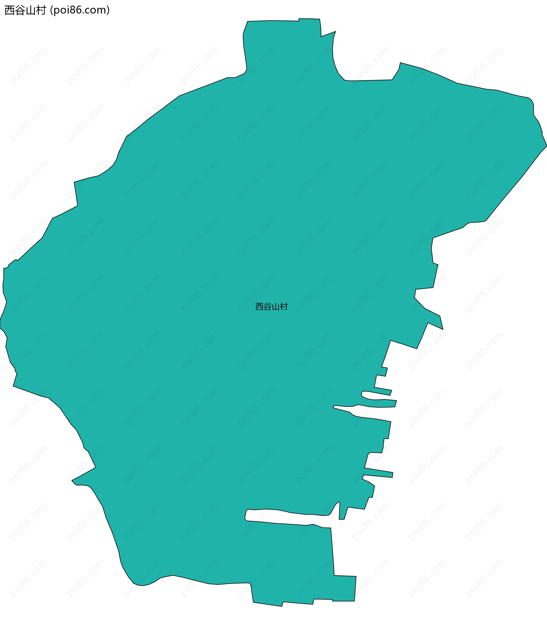 西谷山村边界地图